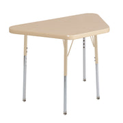 18" x 30" Trapezoid T-Molding Activity Table with Adjustable Standard Swivel Glide Legs - Maple/Sand