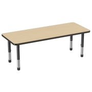 24" x 60" Rectangle Thermofused Activity Table with Adjustable Chunky Legs - Maple/Black