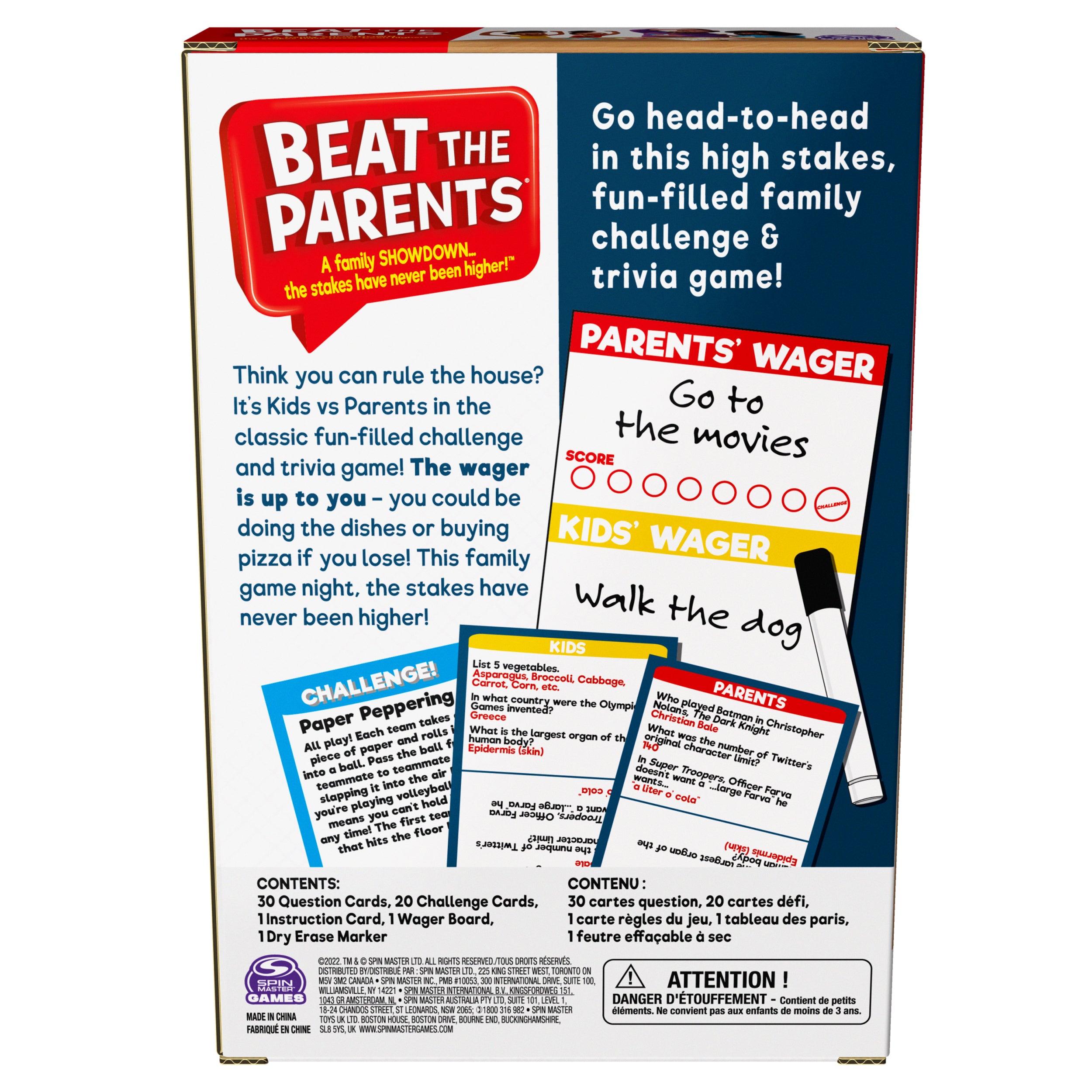 Beat the Parents, Ready to Roll Board Game Fast-Paced Classic Trivia Cards for Family Game Night, for Adults and Kids Ages 6 and up