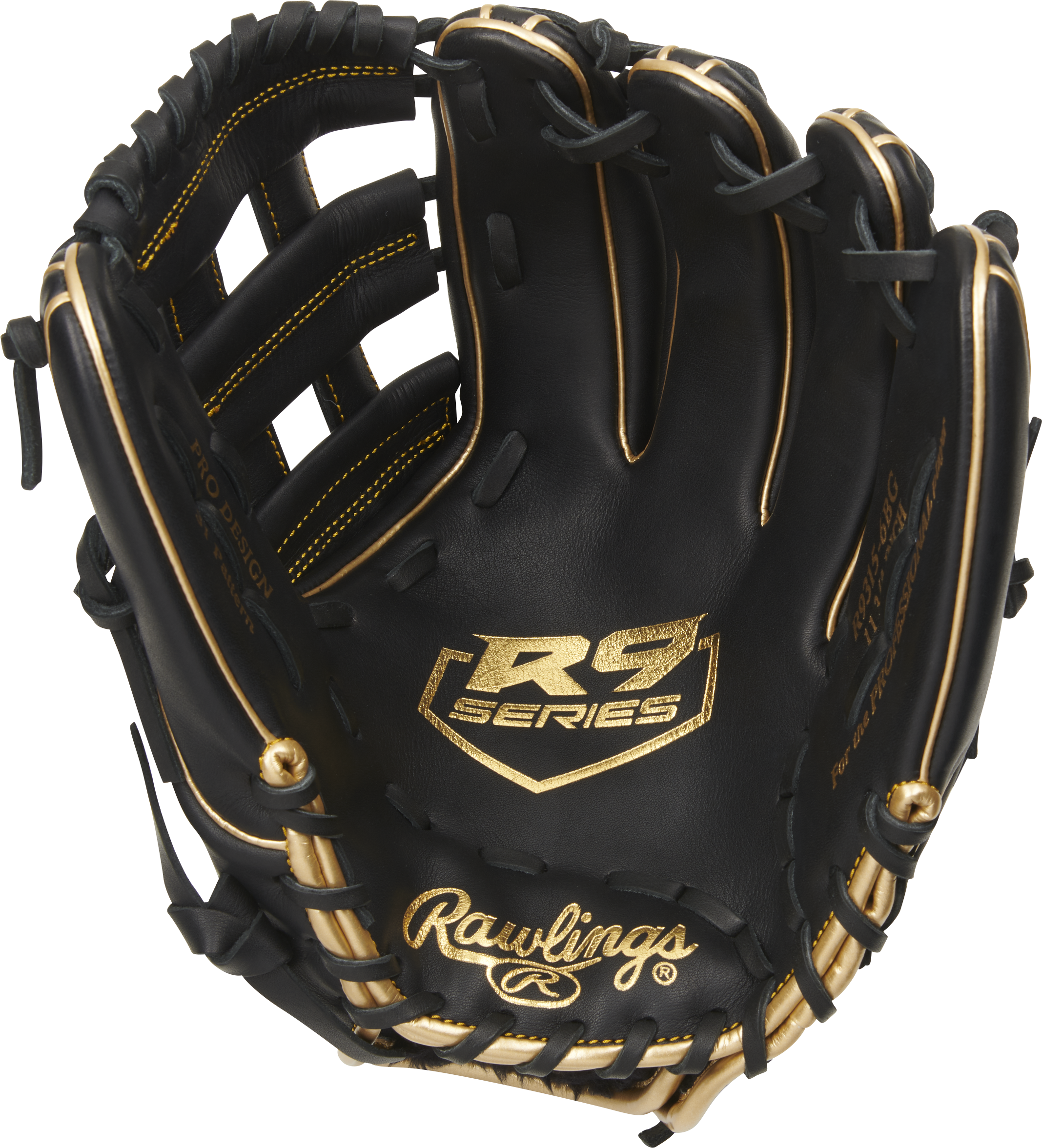 Rawlings R9 Baseball Series 11.75-Inch Baseball Glove  - Right Hand Thrower - Black