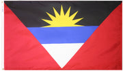 Antigua & Barbuda Flag 4x6 ft. Nylon SolarGuard Nyl-Glo 100% Made in USA to Official United Nations Design Specifications.