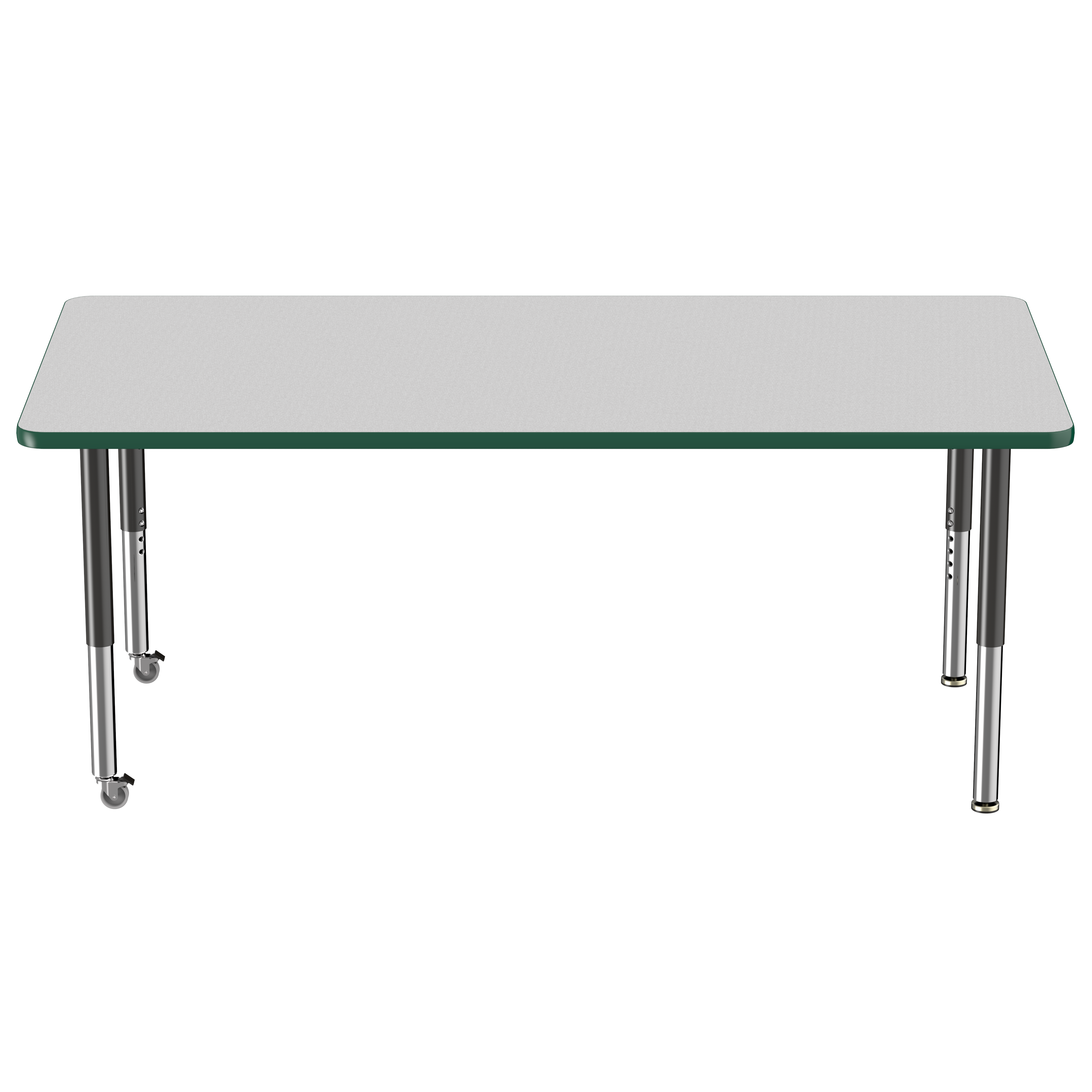 36" x 72" Rectangle T-Molding Activity Table with Adjustable Super Legs - Gray/Green/Black