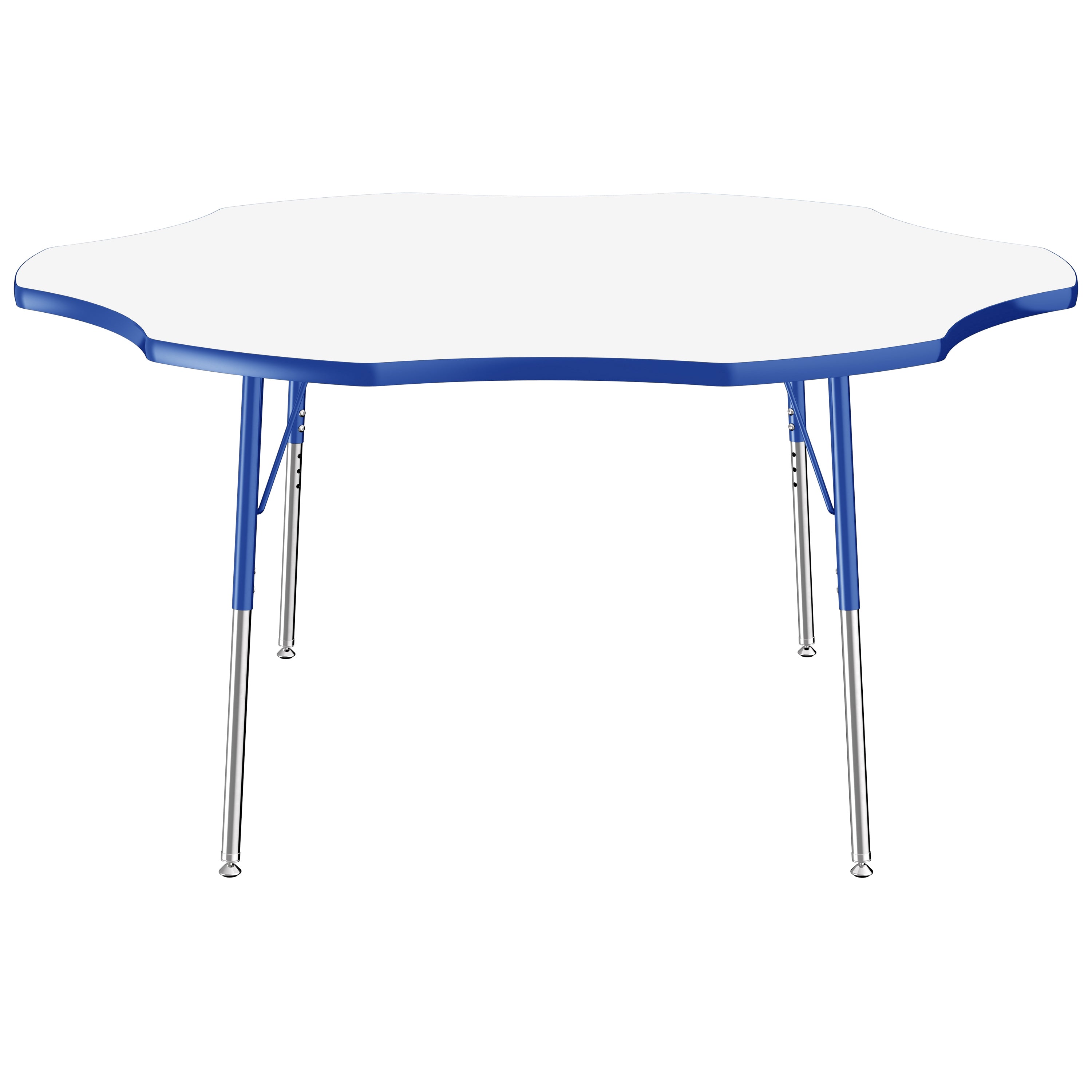 60" x 60" Flower Dry-Erase Activity Table with Adjustable Standard Swivel Glide Legs - Whiteboard/Blue