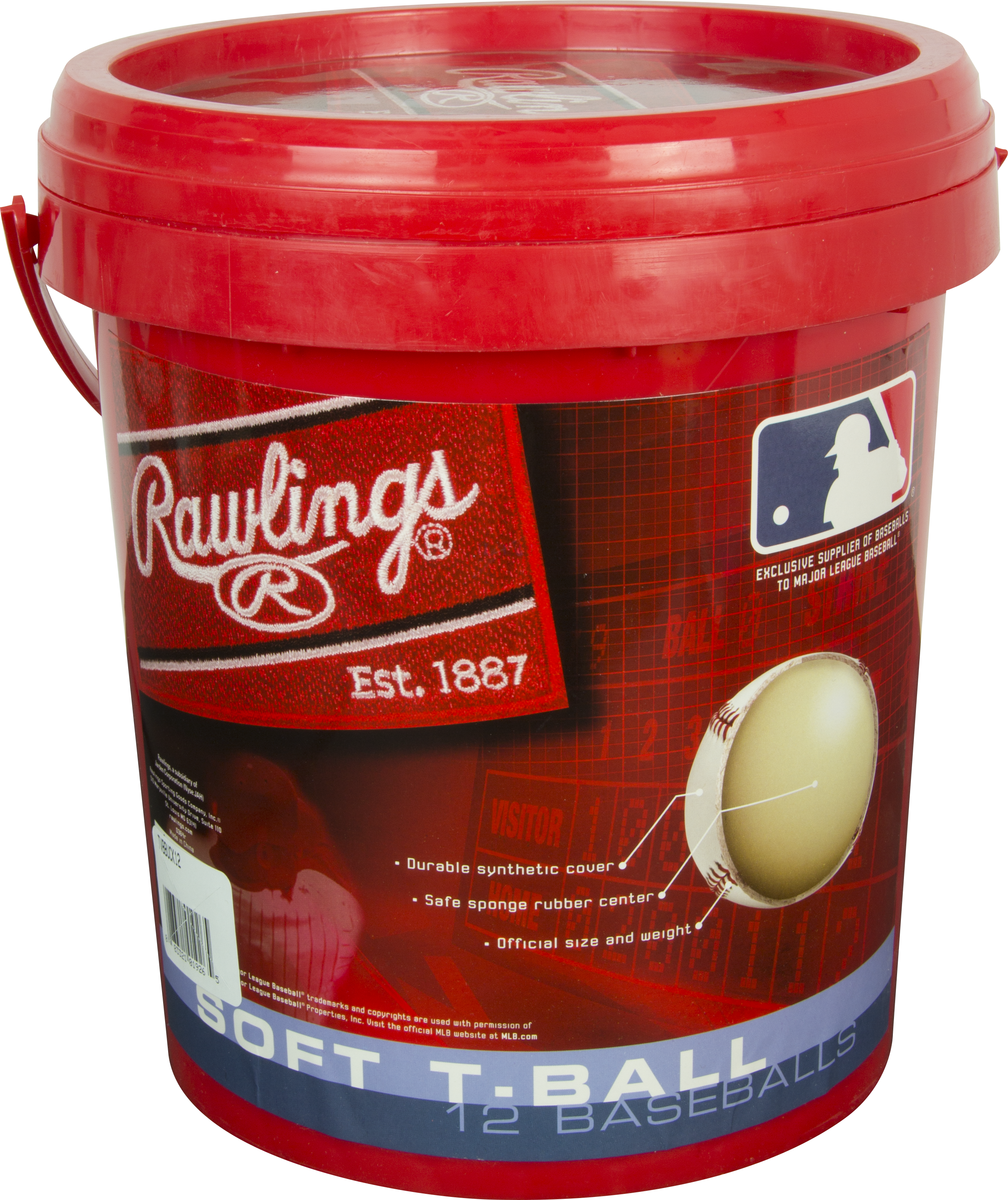 Rawlings 1 Gallon T-Ball-Bucket Combo - Includes 12 Tvb