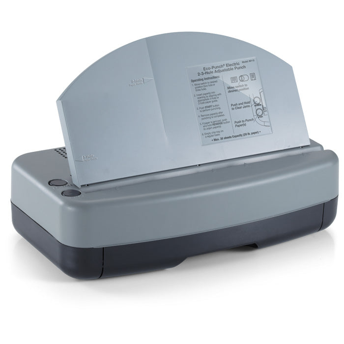 Electric 2-3 Hole Adjustable Eco-Punch®, Recycled, 30 Sheet Capacity