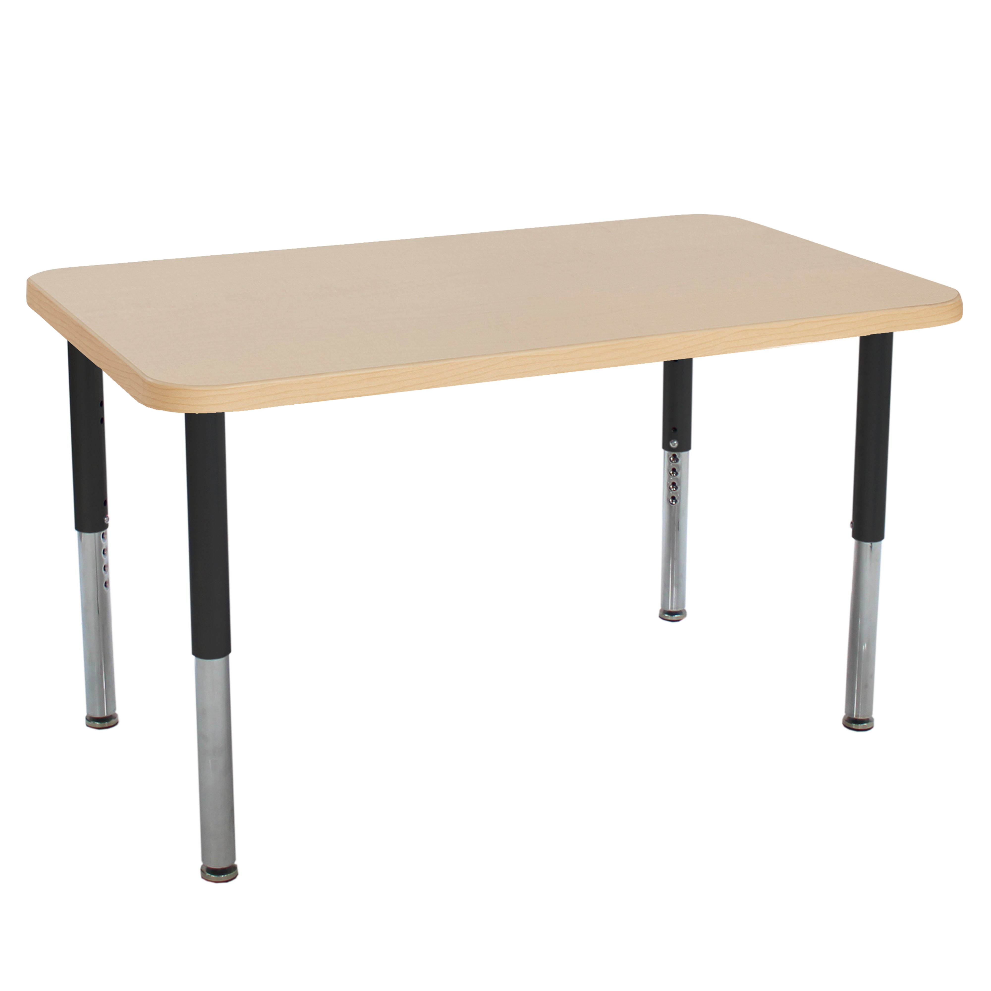 30" x 48" Rectangle La Madera Activity Table with Adjustable Super Legs - Maple Grain/Black