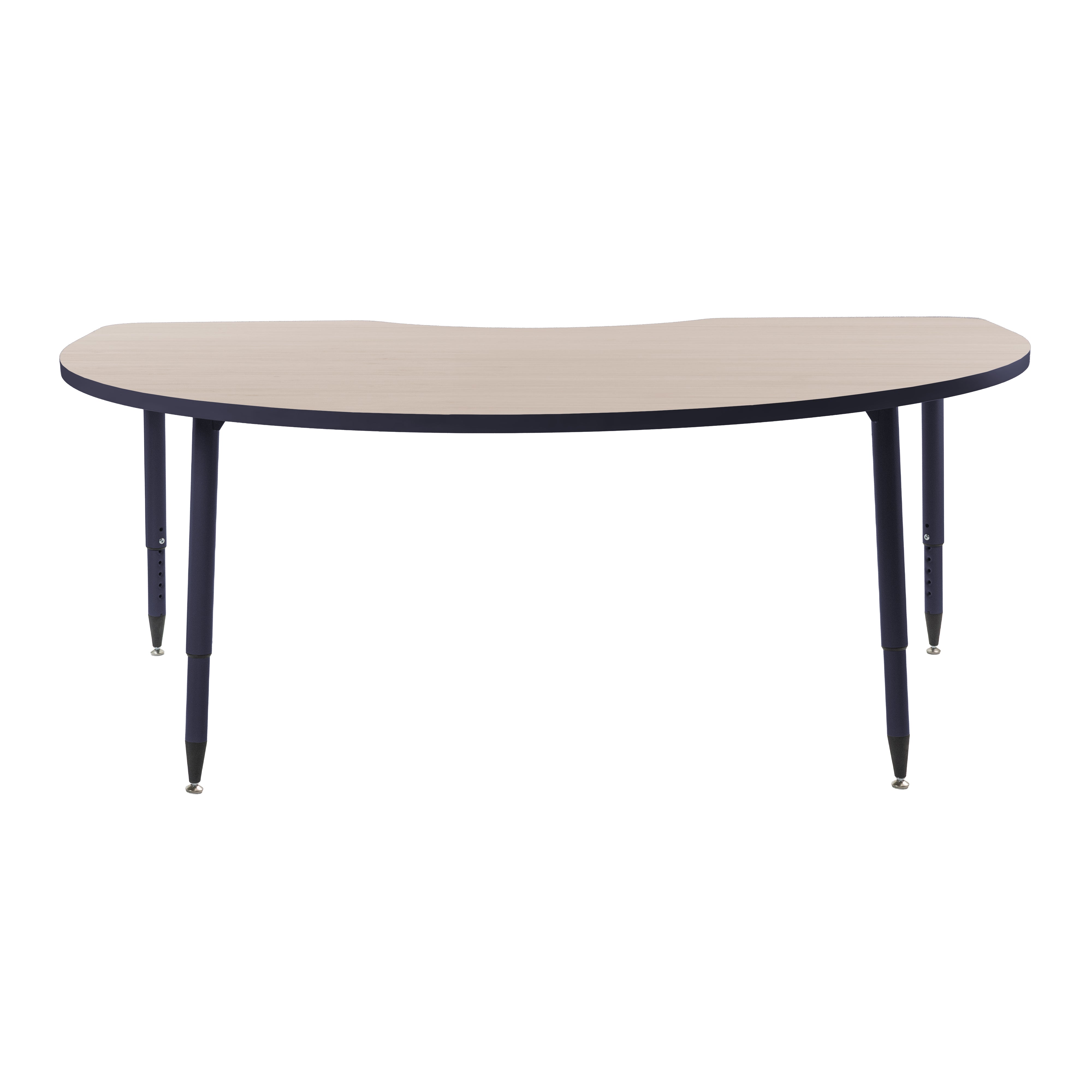 Adapte 48" x 72" Kidney Thermofused Activity Table with Adjustable Tapered Legs - Asian Sand/Navy
