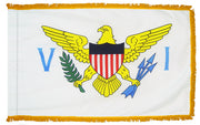 Virgin Islands Flag 3x5 ft. Nylon with Pole Sleeve and Gold Fringe for Parades, and Indoor Display