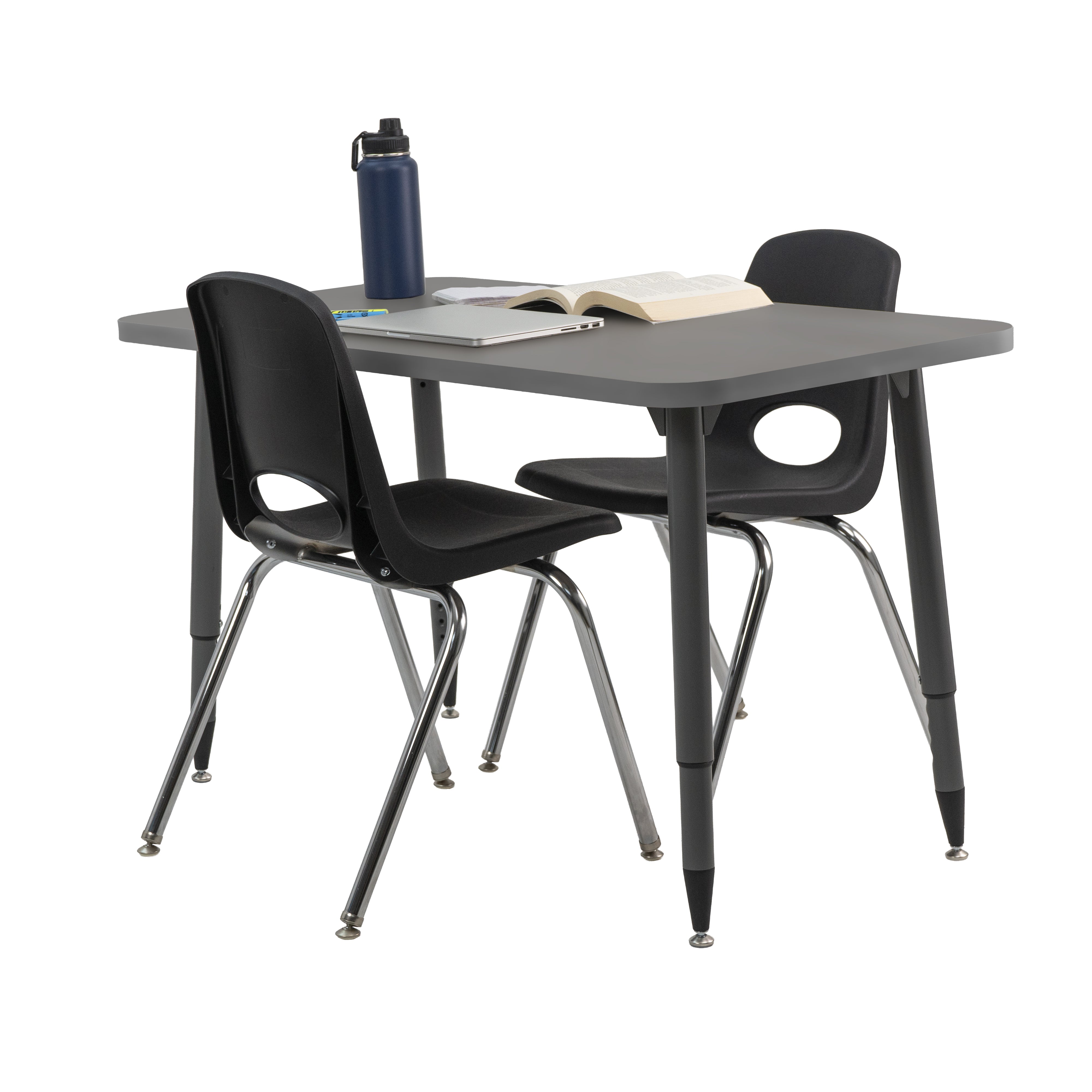 Adapte 24" x 48" Rectangle Thermofused Activity Table with Adjustable Tapered Legs - North Sea/North Sea