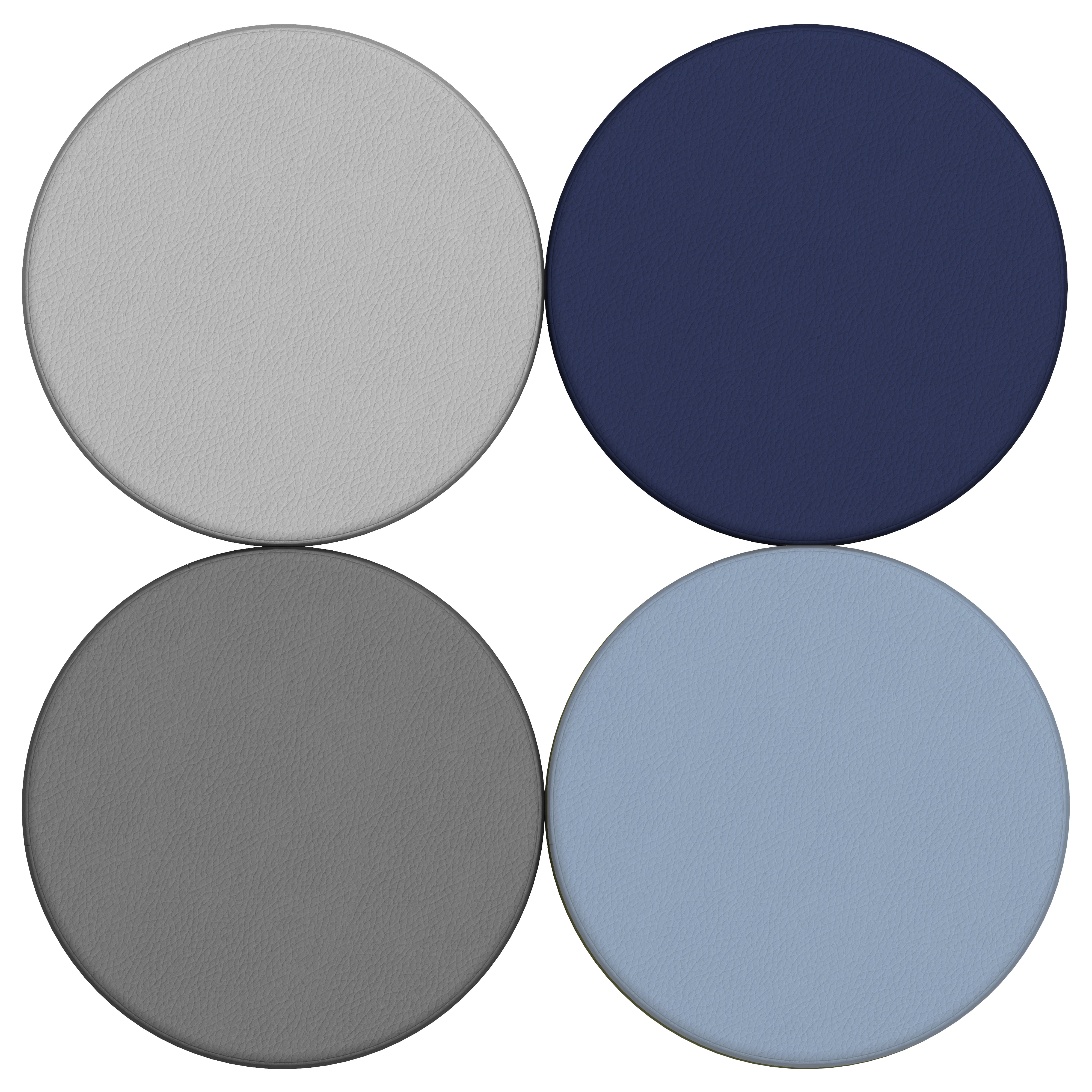 SoftScape 18" Round Ottoman 16" Height, 4-Piece - Navy/Powder Blue