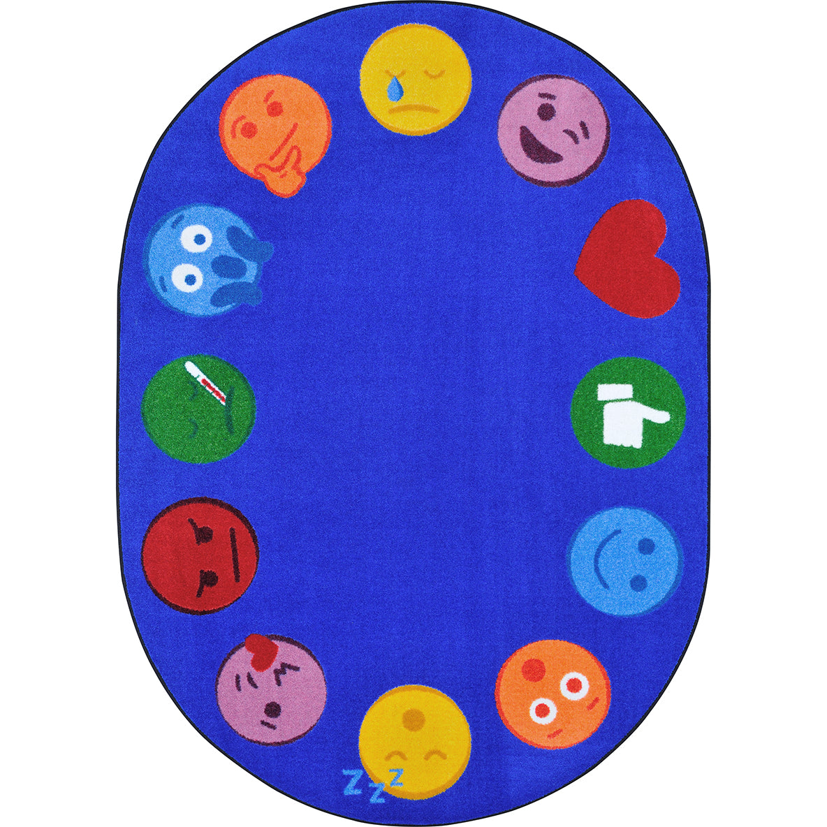 Emoji Edge 10'9" x 13'2" Oval area rug in color Multi