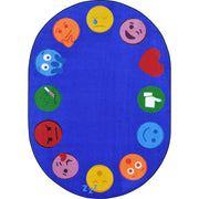 Emoji Edge 10'9" x 13'2" Oval area rug in color Multi