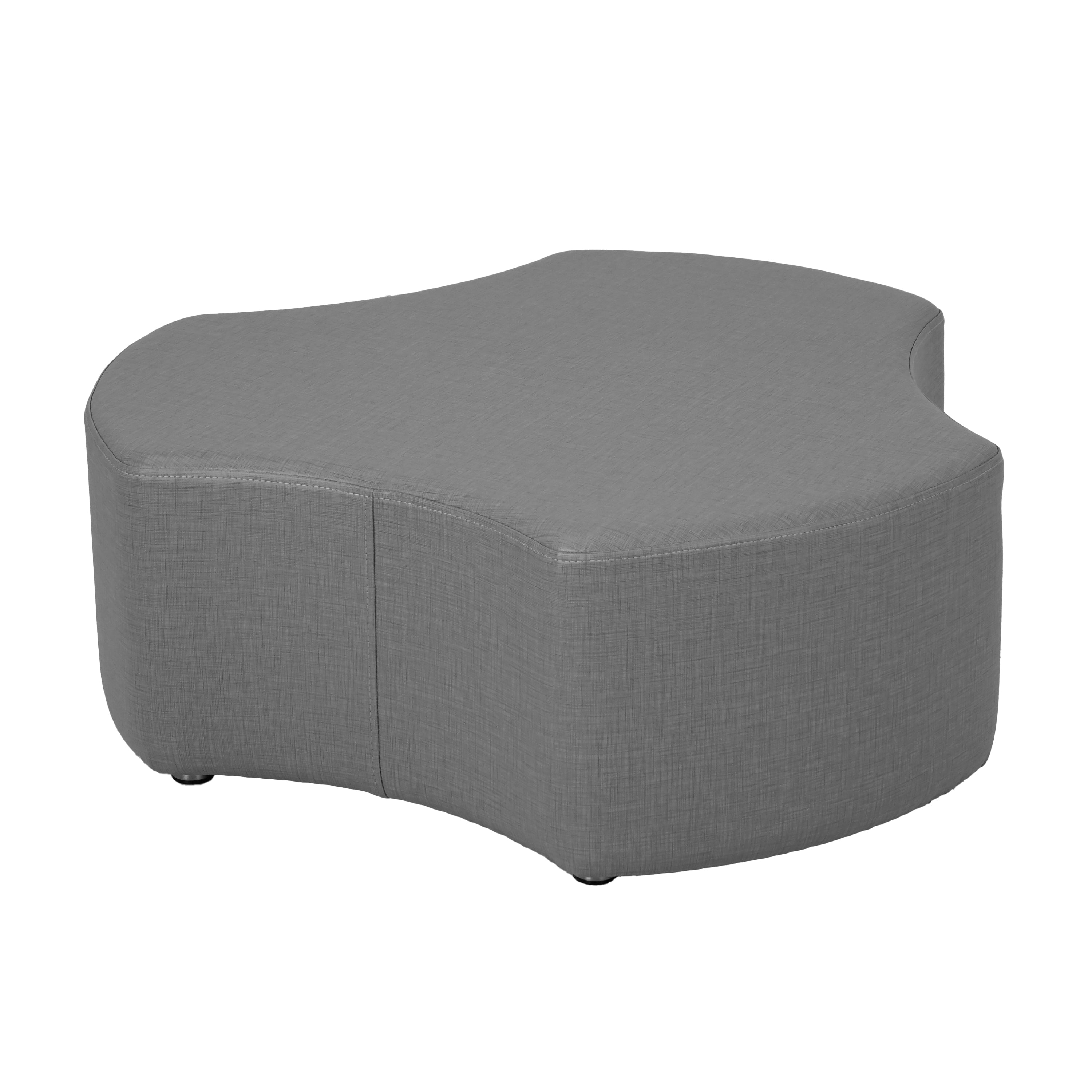 Pro Series Upholstered Cog Ottoman 12" Height - Slate Gray Crosshatch