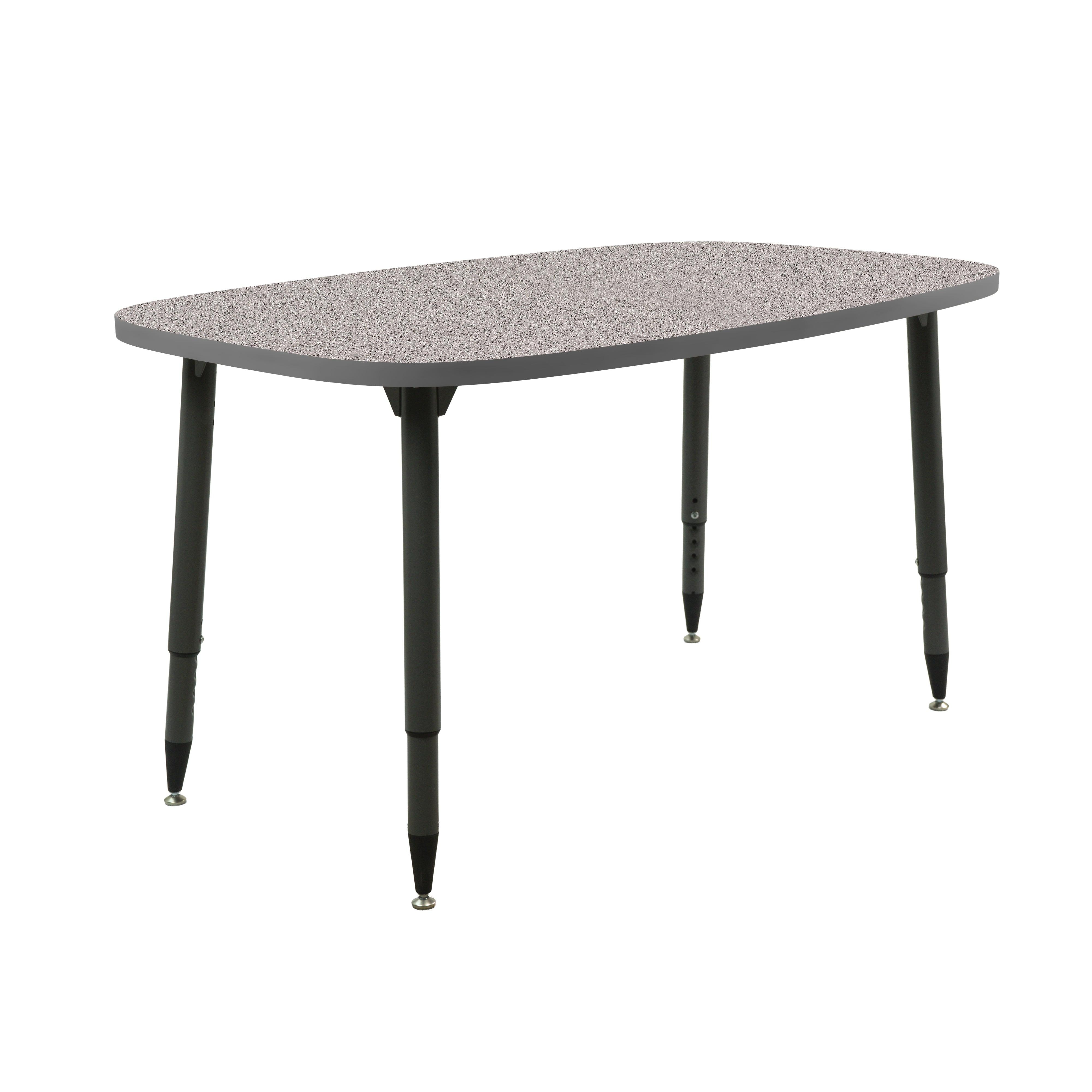 Adapte 31" x 50" Rounded Rectangle Thermofused Activity Table with Adjustable Tapered Legs - Gray/North Sea