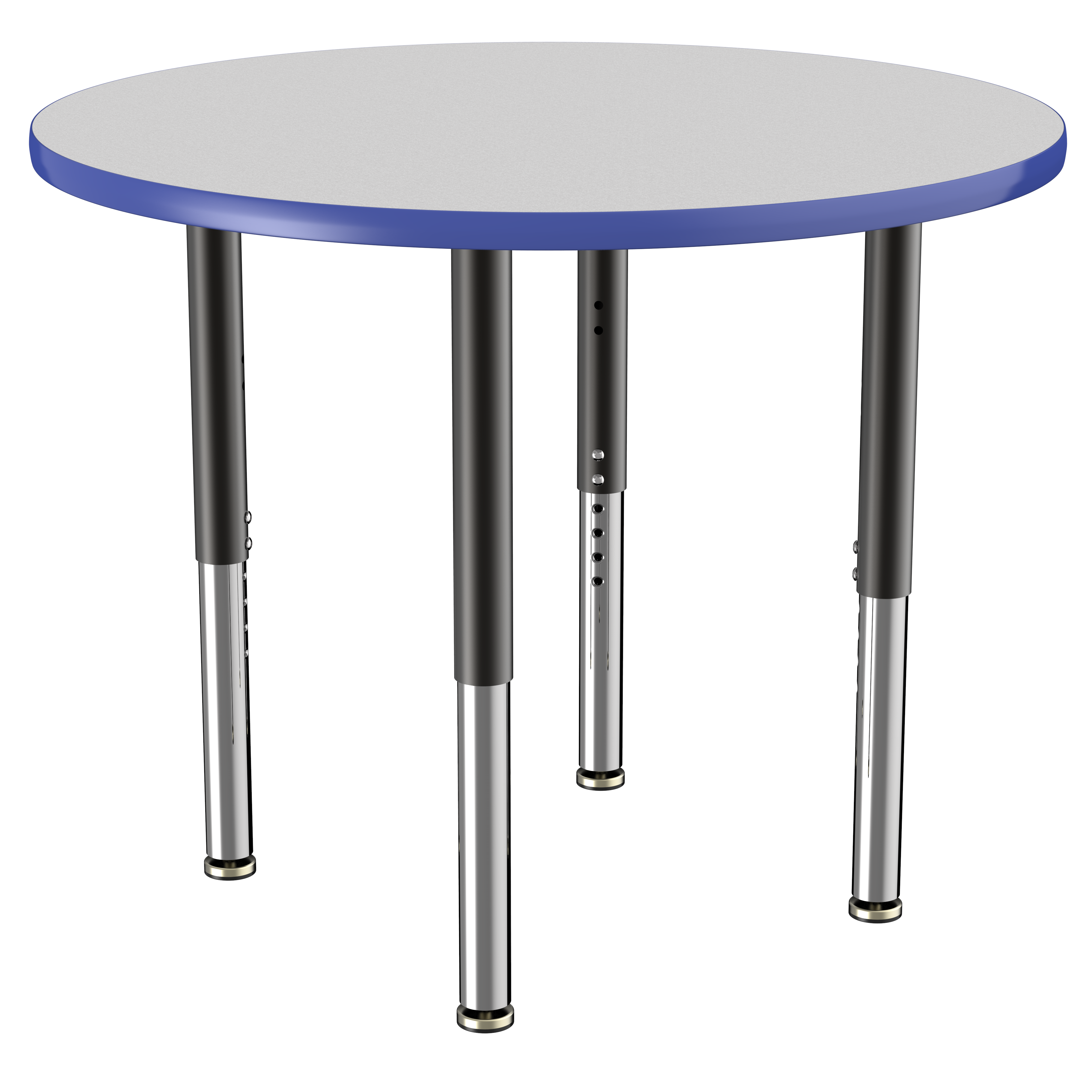 36" Round T-Molding Activity Table with Adjustable Super Legs - Gray/Blue/Black