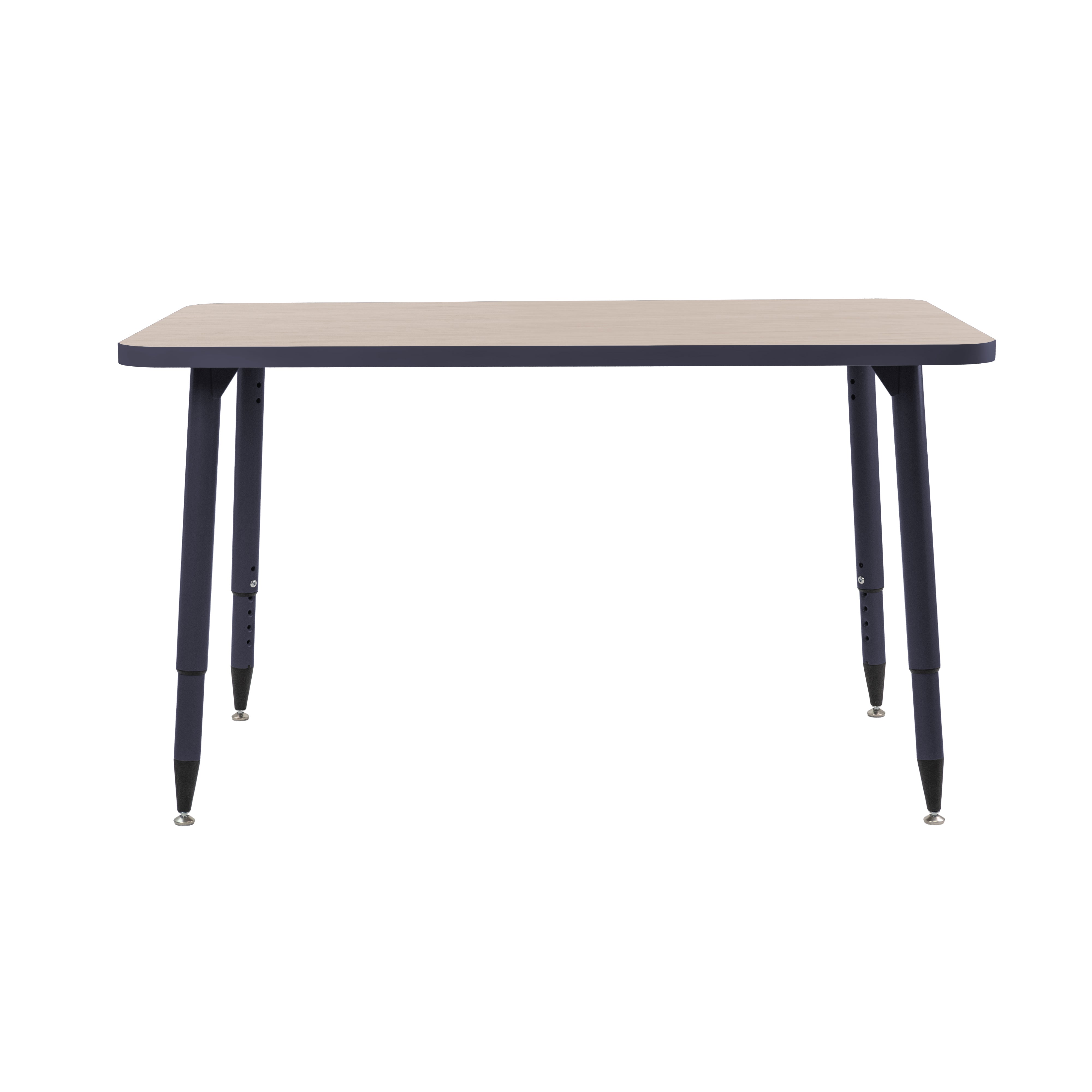 Adapte 30" x 48" Rectangle Thermofused Activity Table with Adjustable Tapered Legs - Asian Sand/Navy