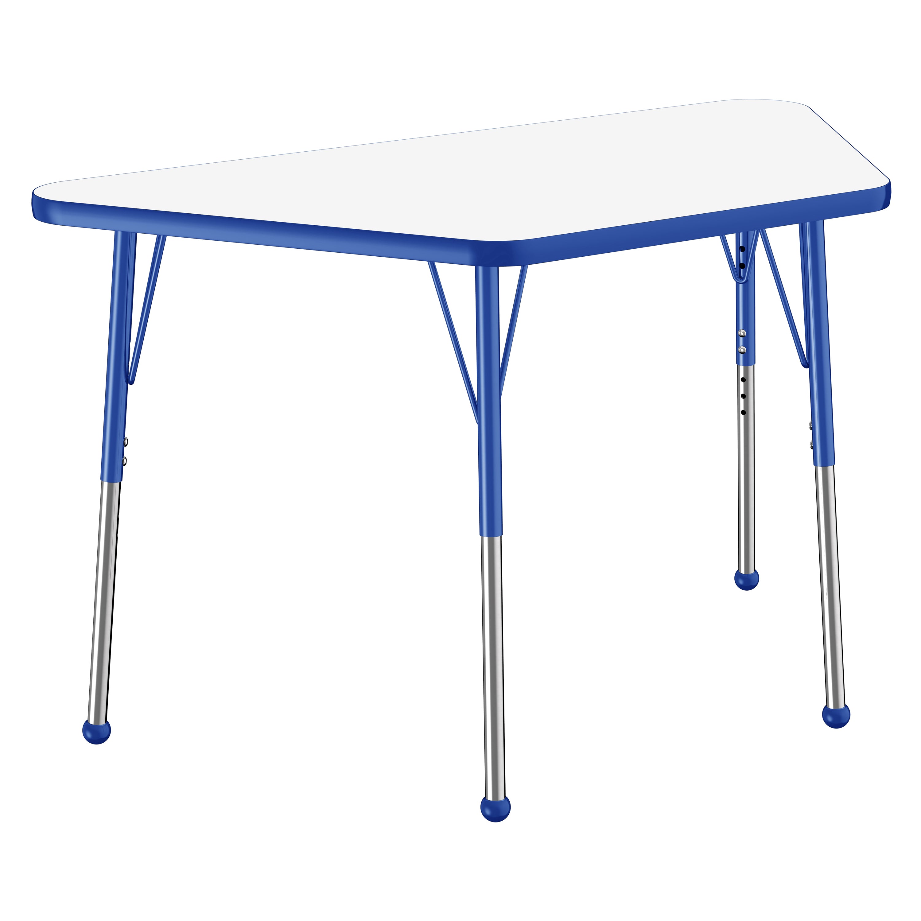 24" x 48" Trapezoid Dry-Erase Activity Table with Adjustable Standard Ball Glide Legs - Whiteboard/Blue