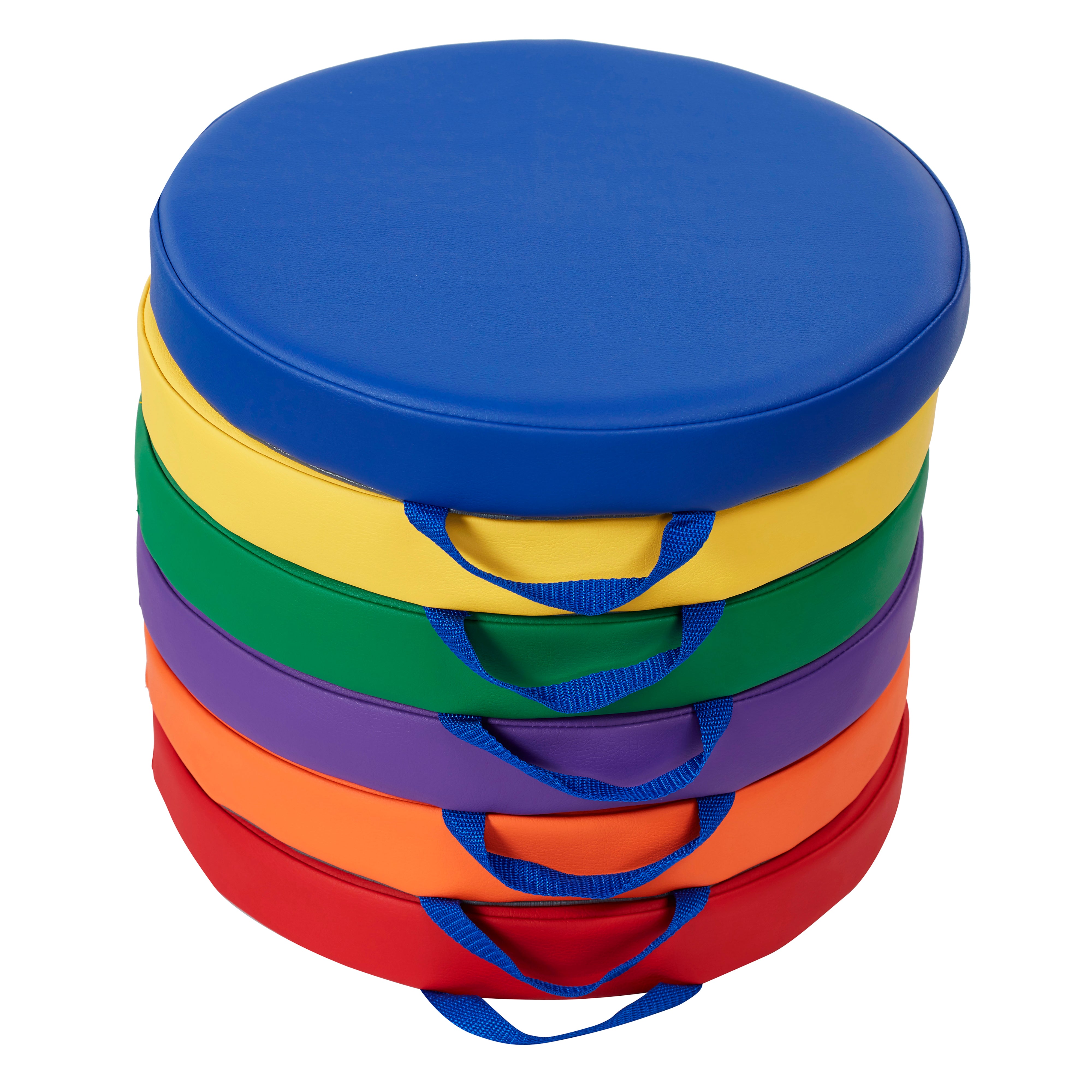 SoftScape 15" Round Floor Cushions, 6-Piece - Assorted
