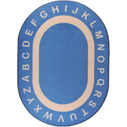 Endless Alphabet 5'4" x 7'8" Oval area rug in color Seaside