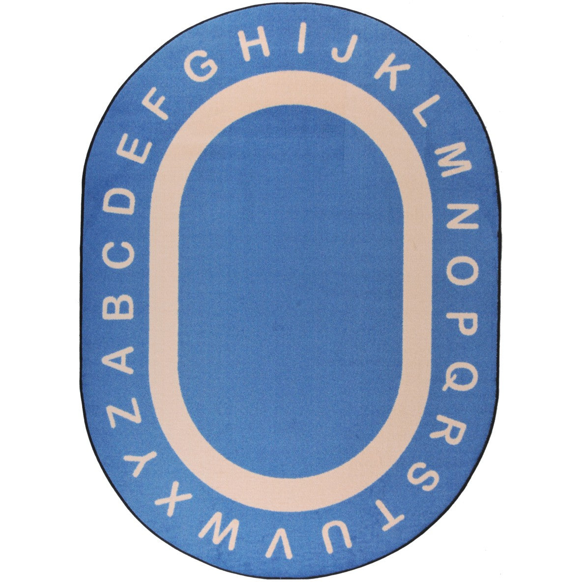 Endless Alphabet 10'9" x 13'2" Oval area rug in color Seaside