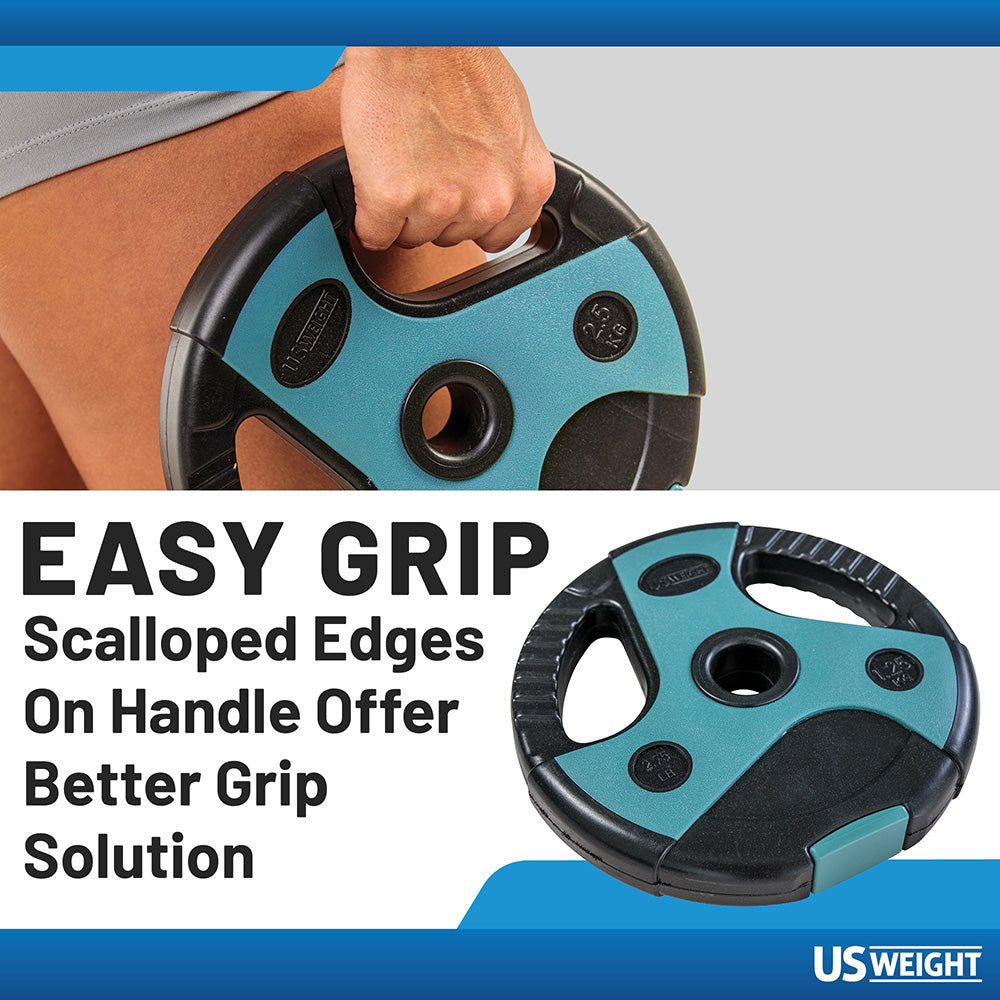 Usw 54Lb Weight Set With 55" Padded Bar - Teal
