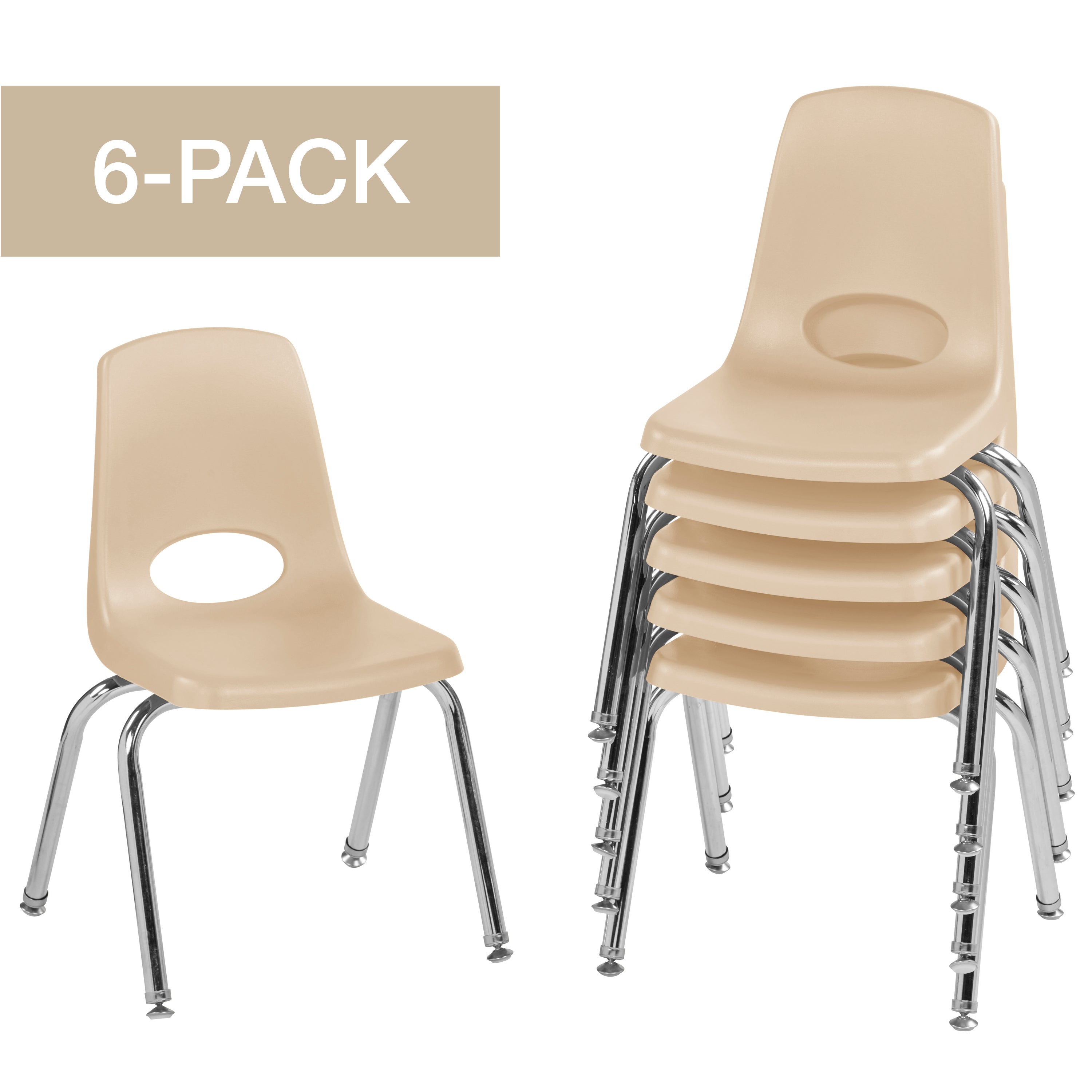 14" Stack Chair with Swivel Glides - Sand