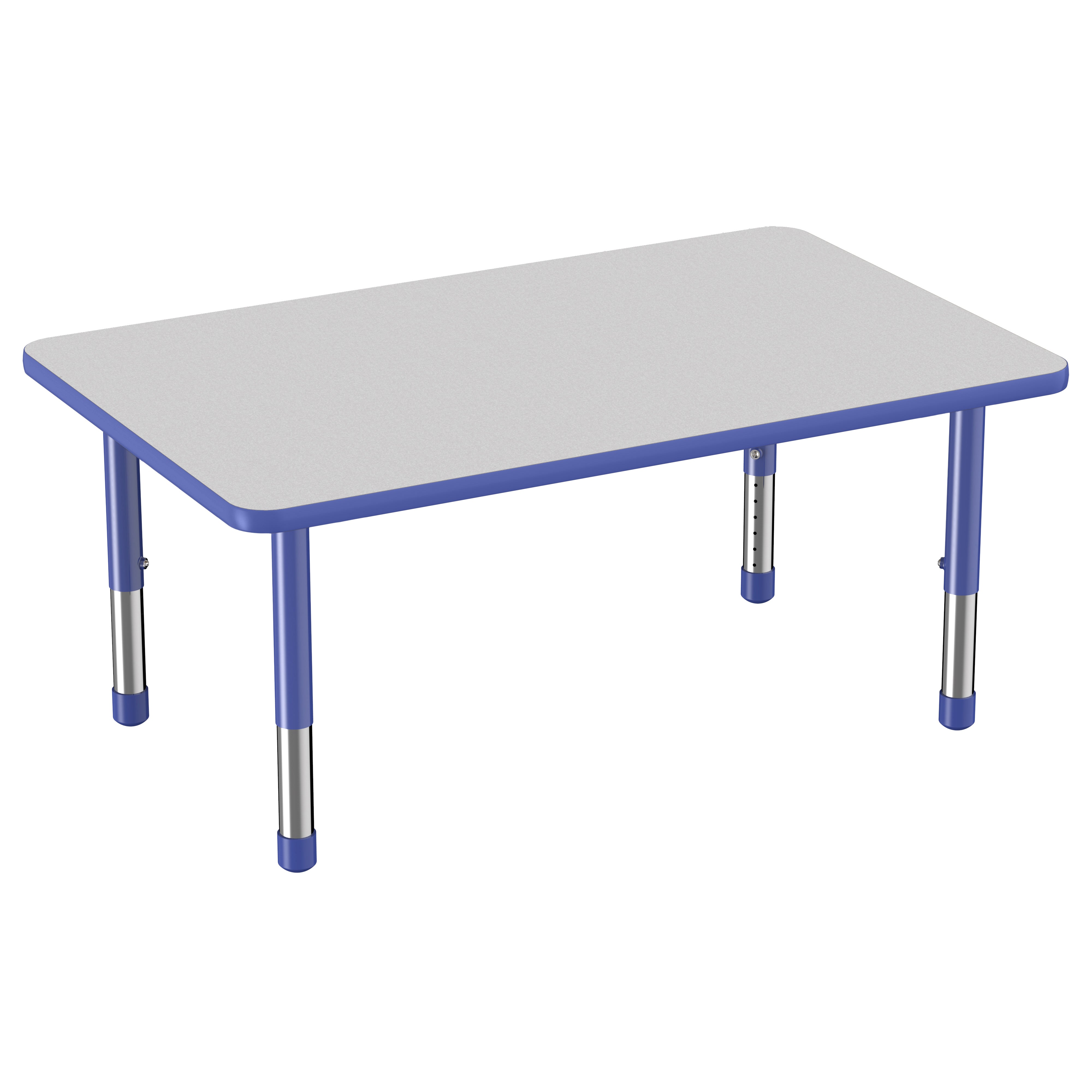 30" x 48" Rectangle Thermofused Activity Table with Adjustable Chunky Legs - Gray/Blue