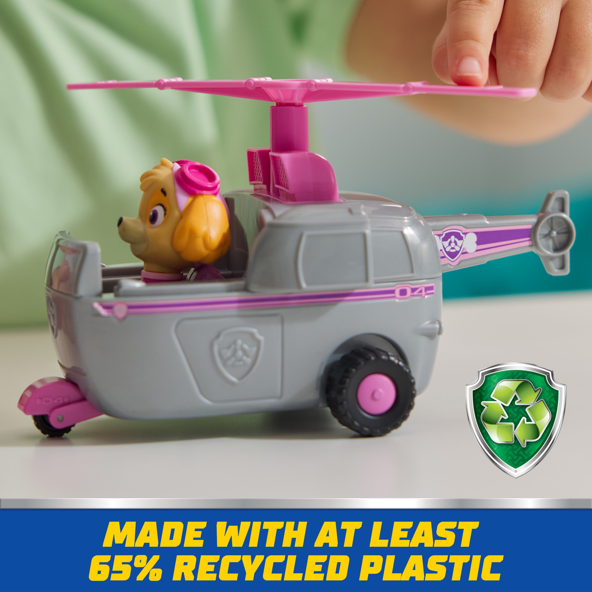 PAW Patrol, Skye’s Helicopter, Toy Vehicle with Collectible Action Figure, Sustainably Minded Kids Toys for Boys & Girls Ages 3 and Up
