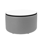 Pro Series Upholstered 30" Round Dry-Erase Ottoman Table 18" Height - Slate Gray Crosshatch/Whiteboard
