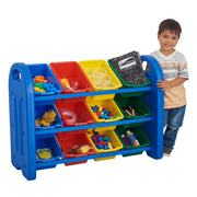 3-Tier Storage Organizer with Assorted Bins - Blue