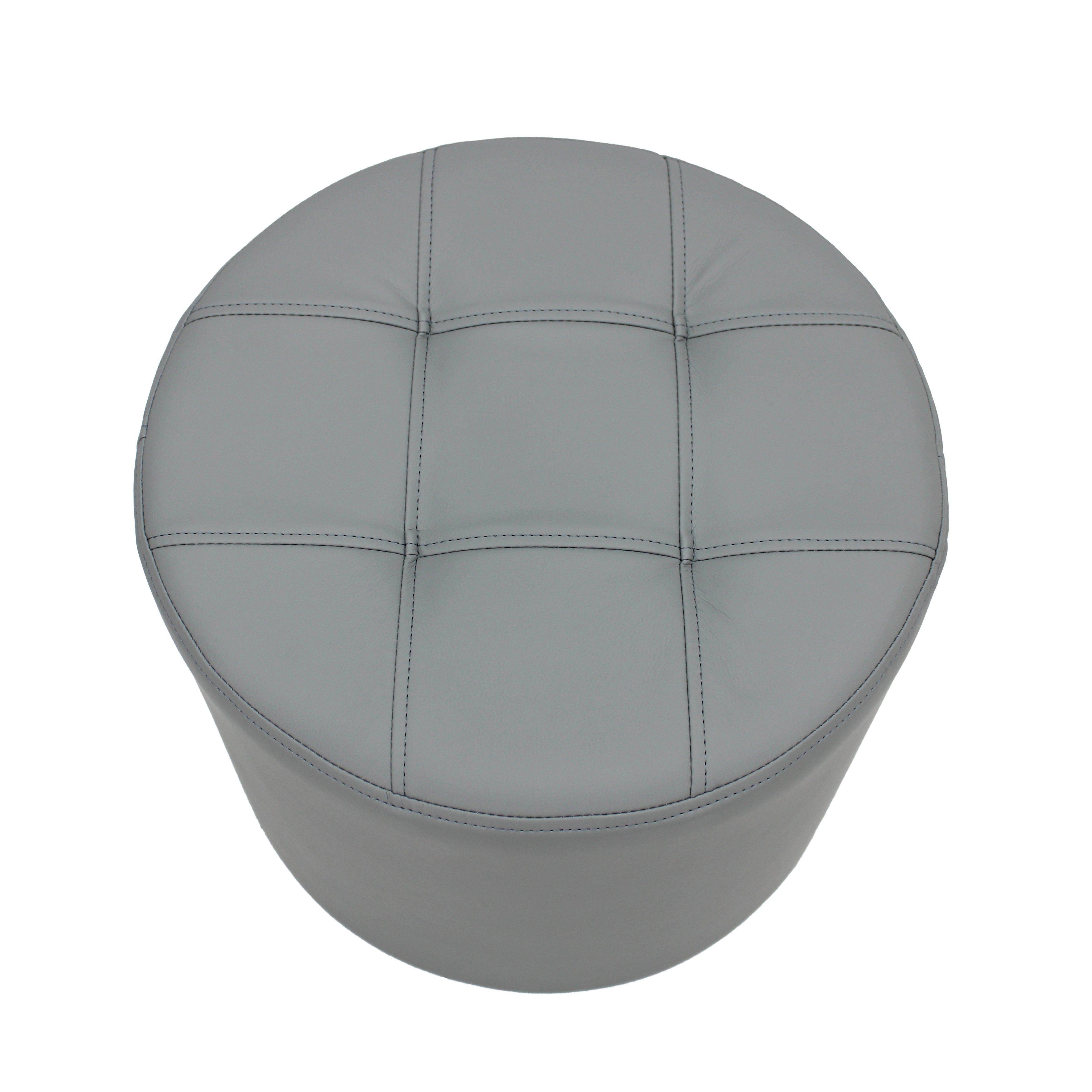 Tufted Round Ottoman 16" Height - Gray