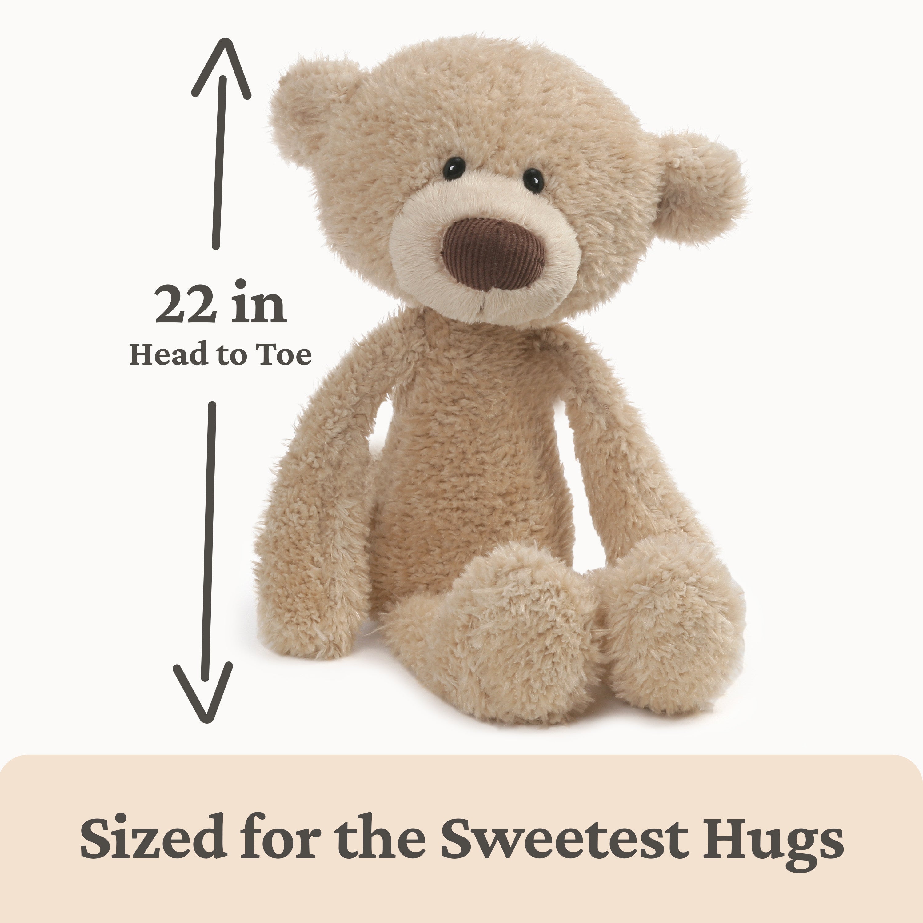 GUND Toothpick Classic Teddy Bear, Premium Stuffed Animal for Ages 1 and Up, Beige, 22”