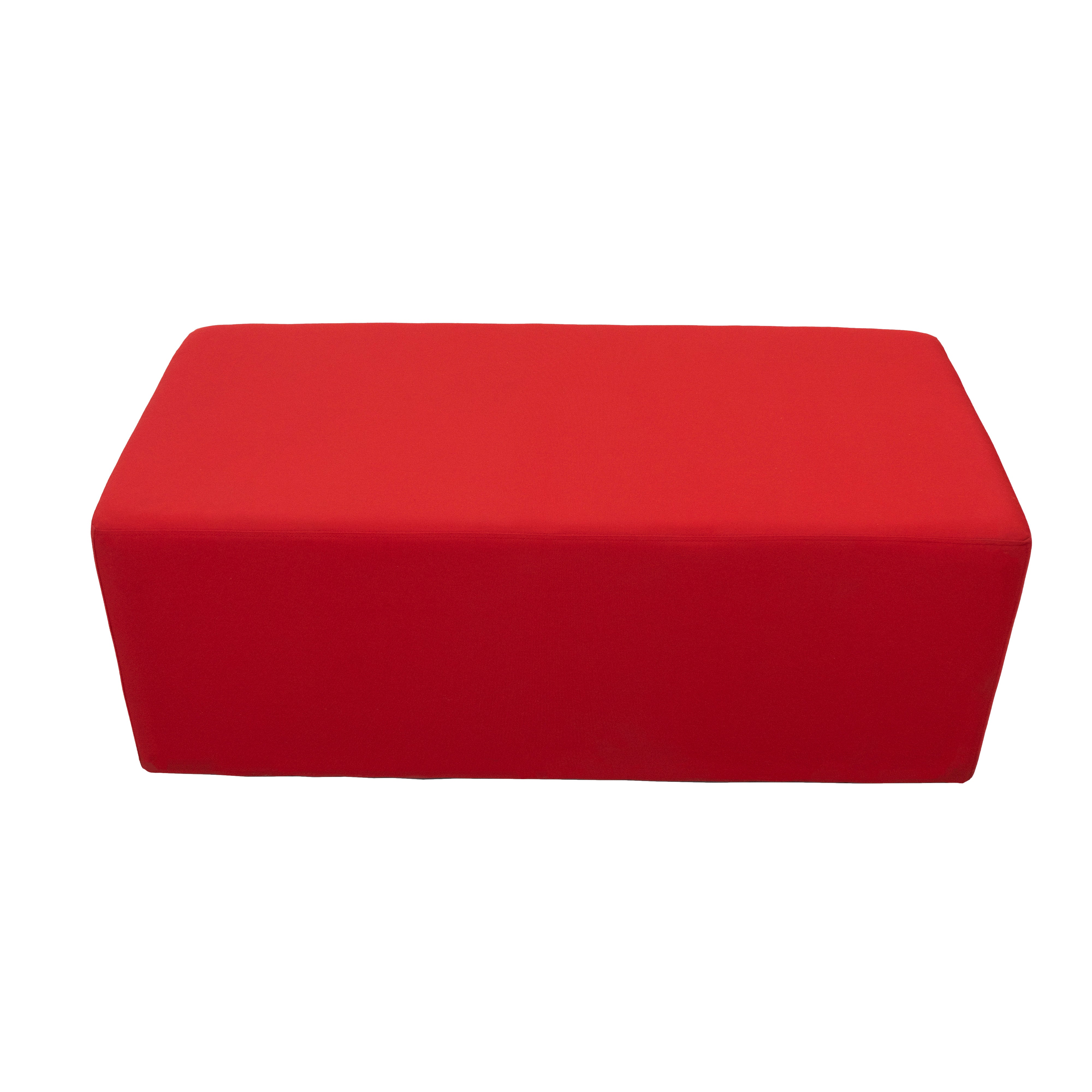 Outdoor 24" x 48" Rectangle Ottoman with Sunbrella®, 18" H - Canvas Jockey Red