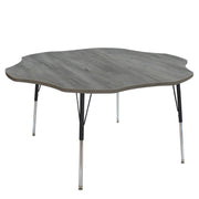 60" Flower La Madera Activity Table with Standard Legs - Light Gray Wood/Black