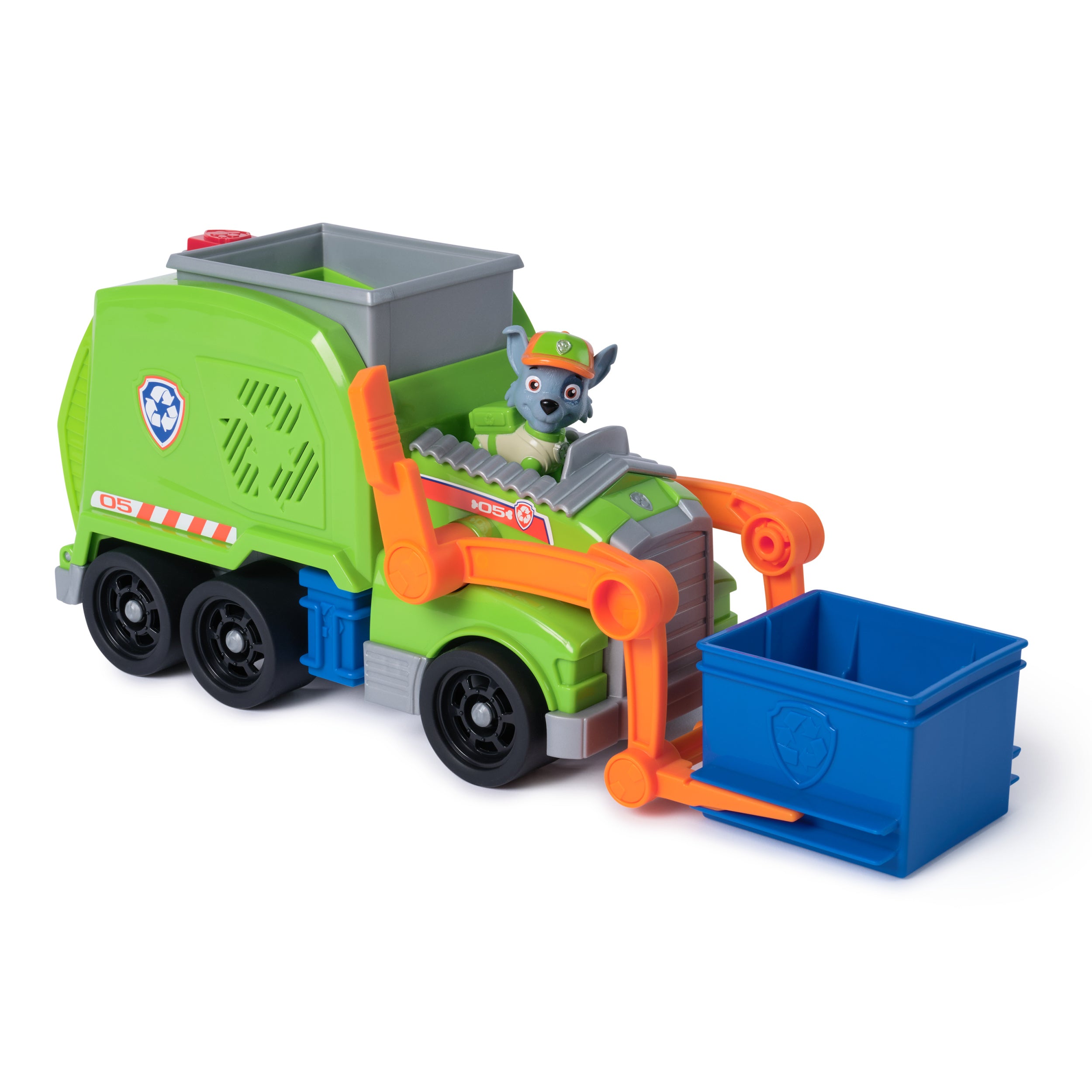 PAW Patrol: Crush N’ Roll Recycling Truck with Rocky Action Figure & Transforming Compacted Trash Vehicle, Kids Toys for Boys & Girls Ages 3 and up