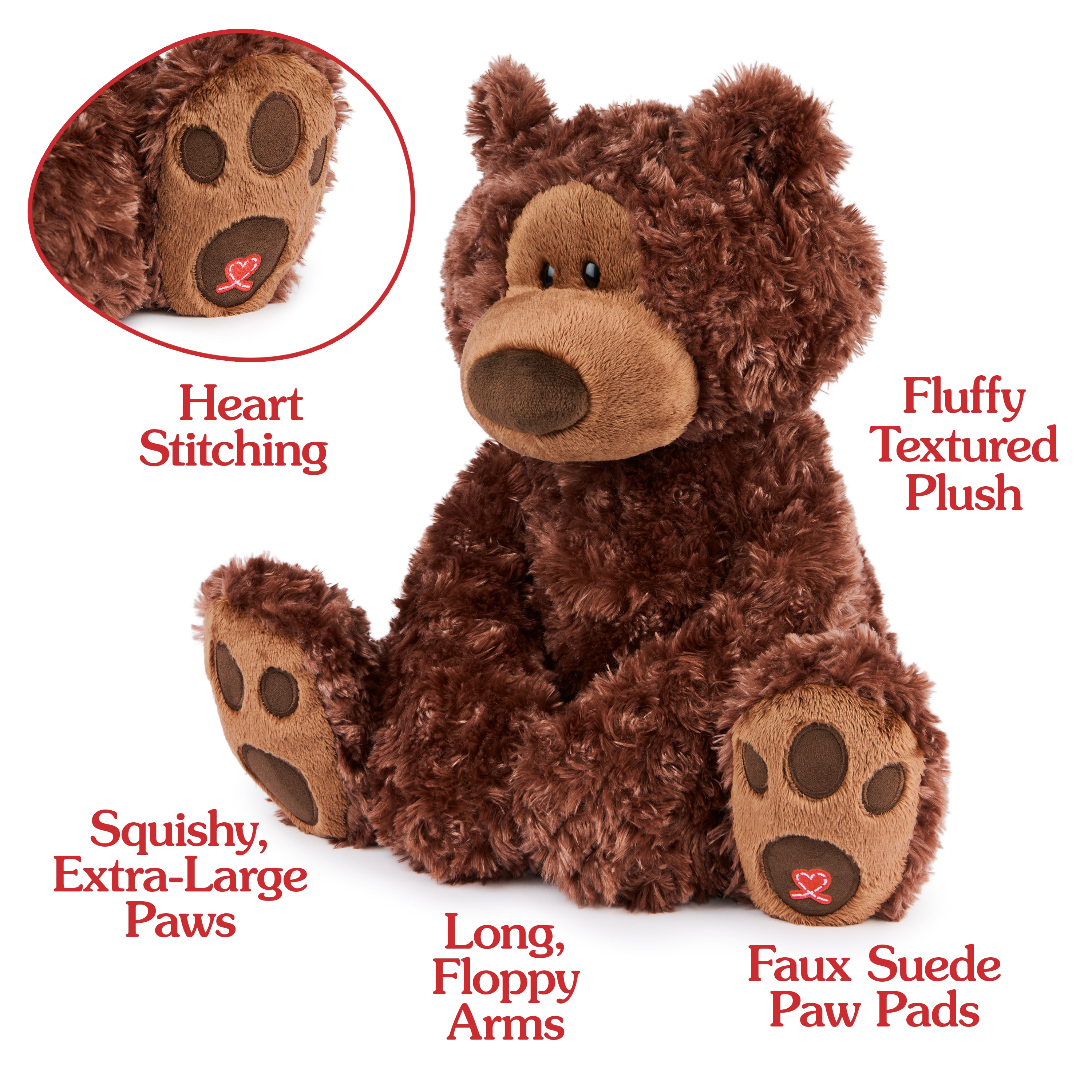 GUND Philbin Classic Teddy Bear, Premium Stuffed Animal for Ages 1 and Up, Chocolate Brown, 18”