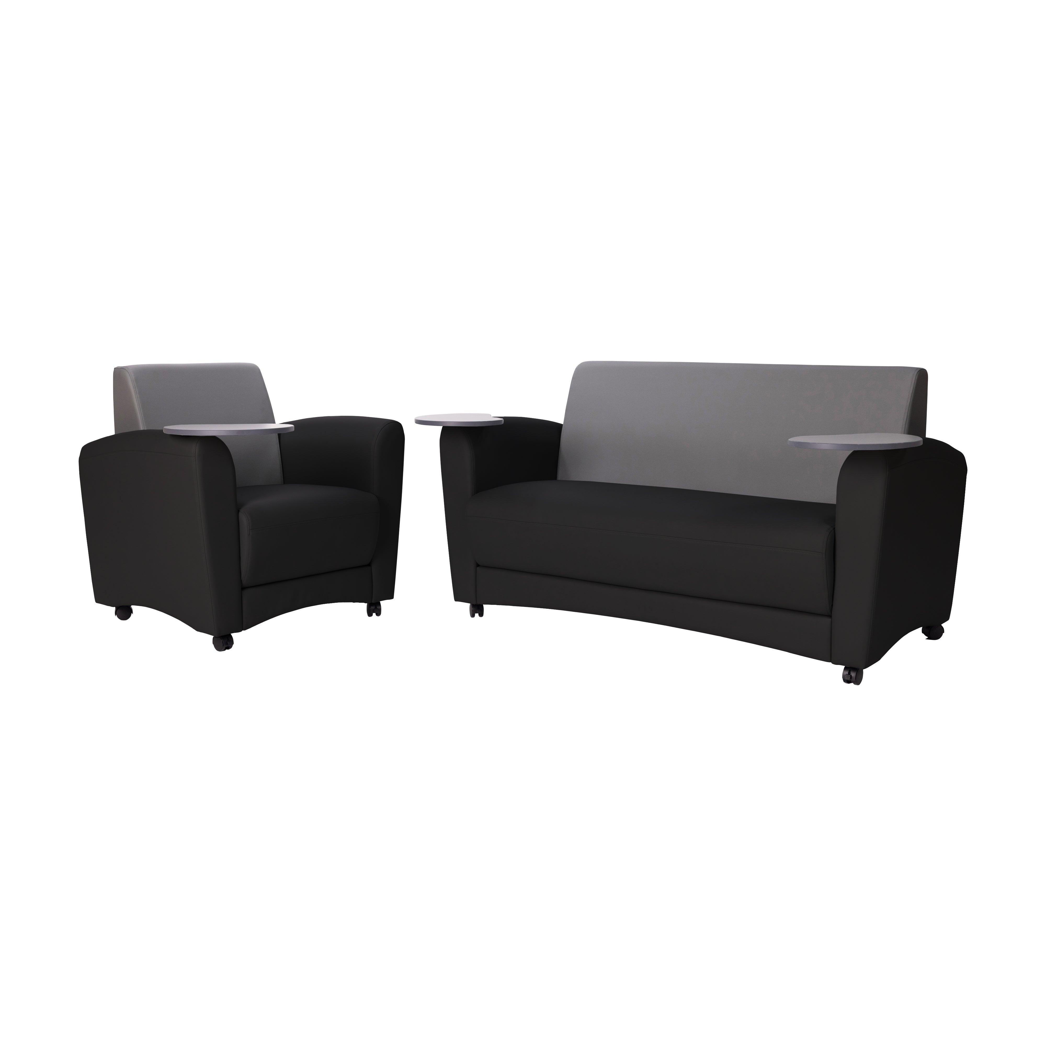 Pro Series Upholstered Common Area Sofa with Tablet - Black/Gray/Cosmic Strandz