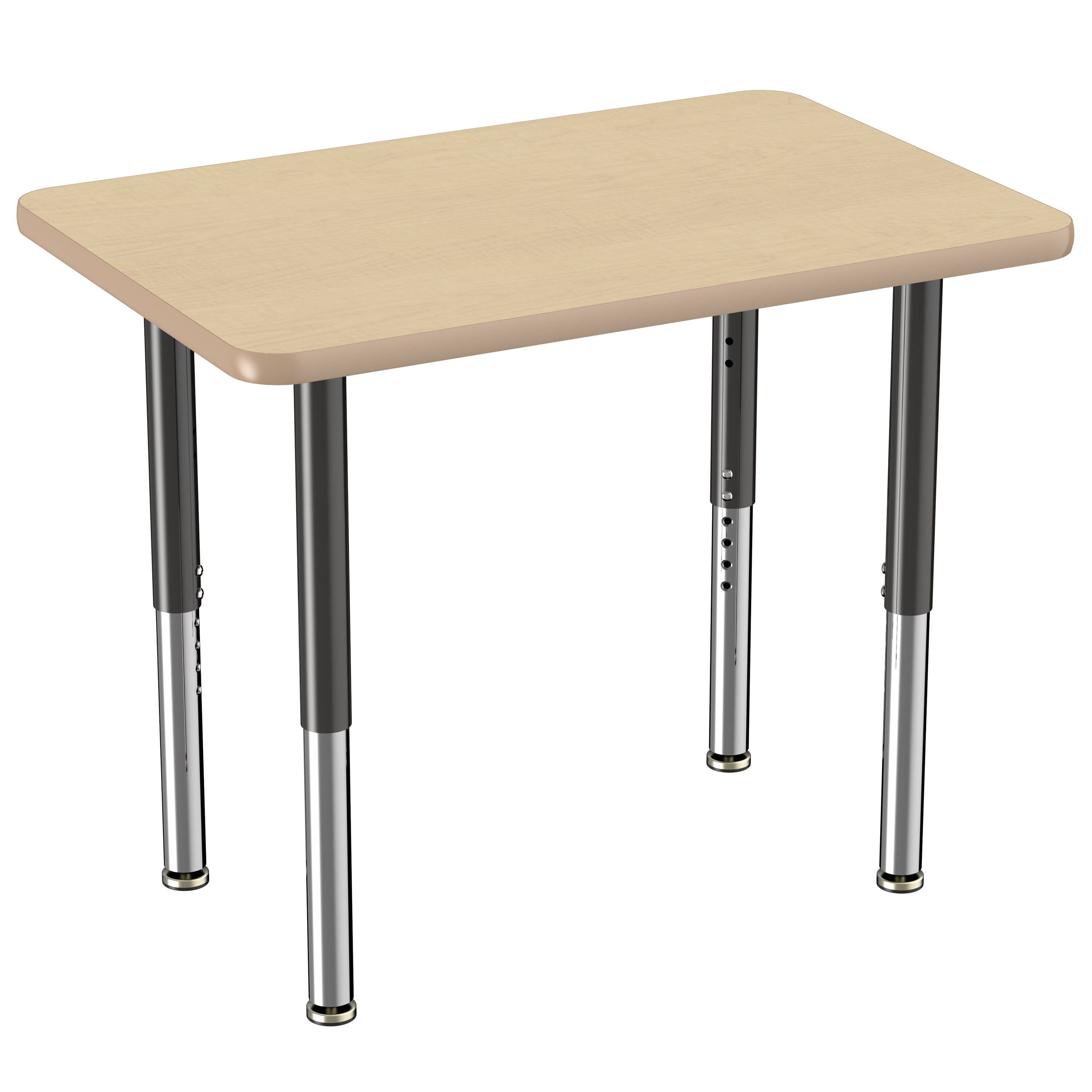 24" x 36" Rectangle T-Molding Activity Table with Adjustable Super Legs - Maple/Maple/Black