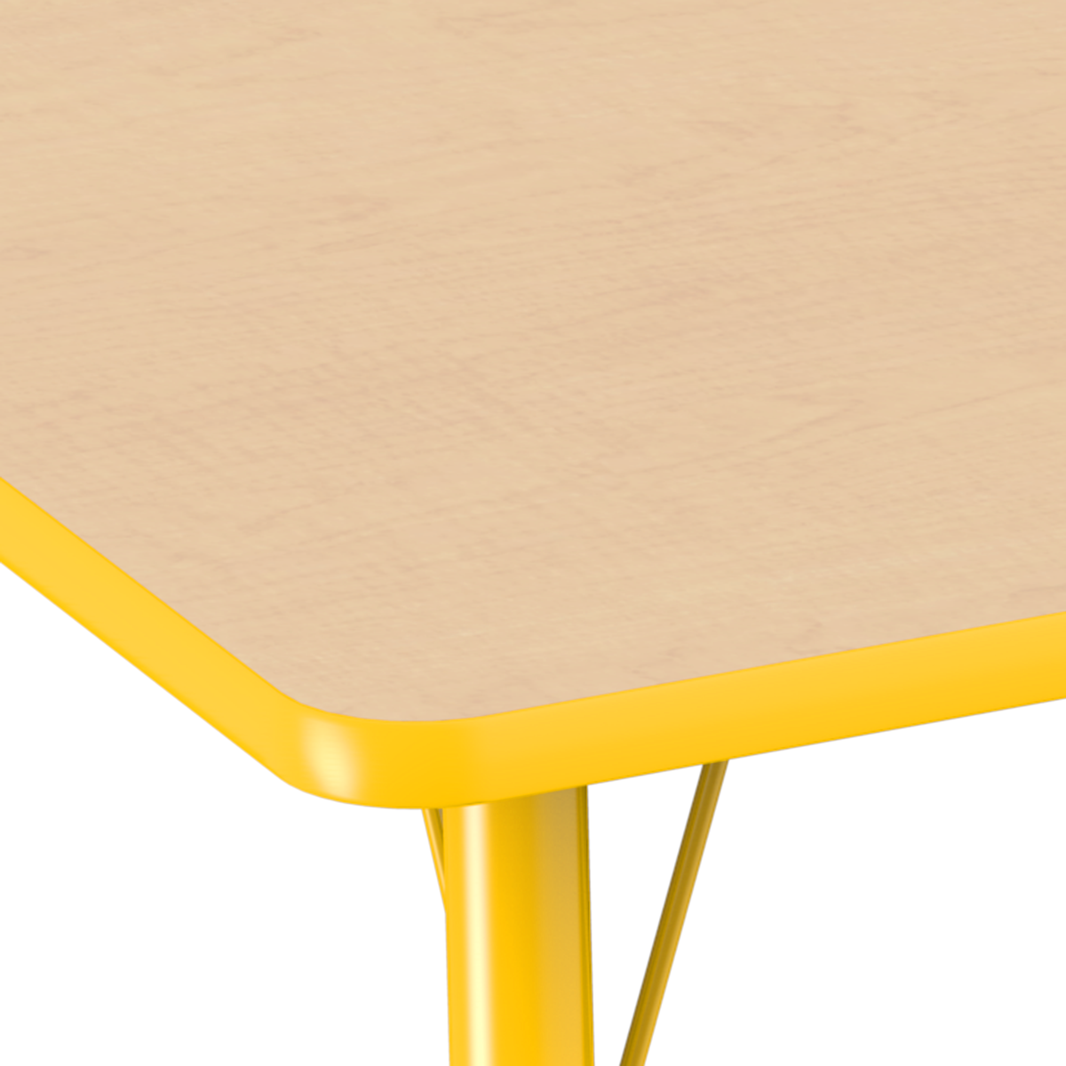 48" Round T-Molding Activity Table with Adjustable Chunky Legs - Maple/Yellow