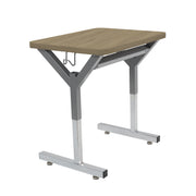 20" x 26" Rectangle Thermofused Table Desk with Adjustable Y-Frame - Pasadena Oak/Silver