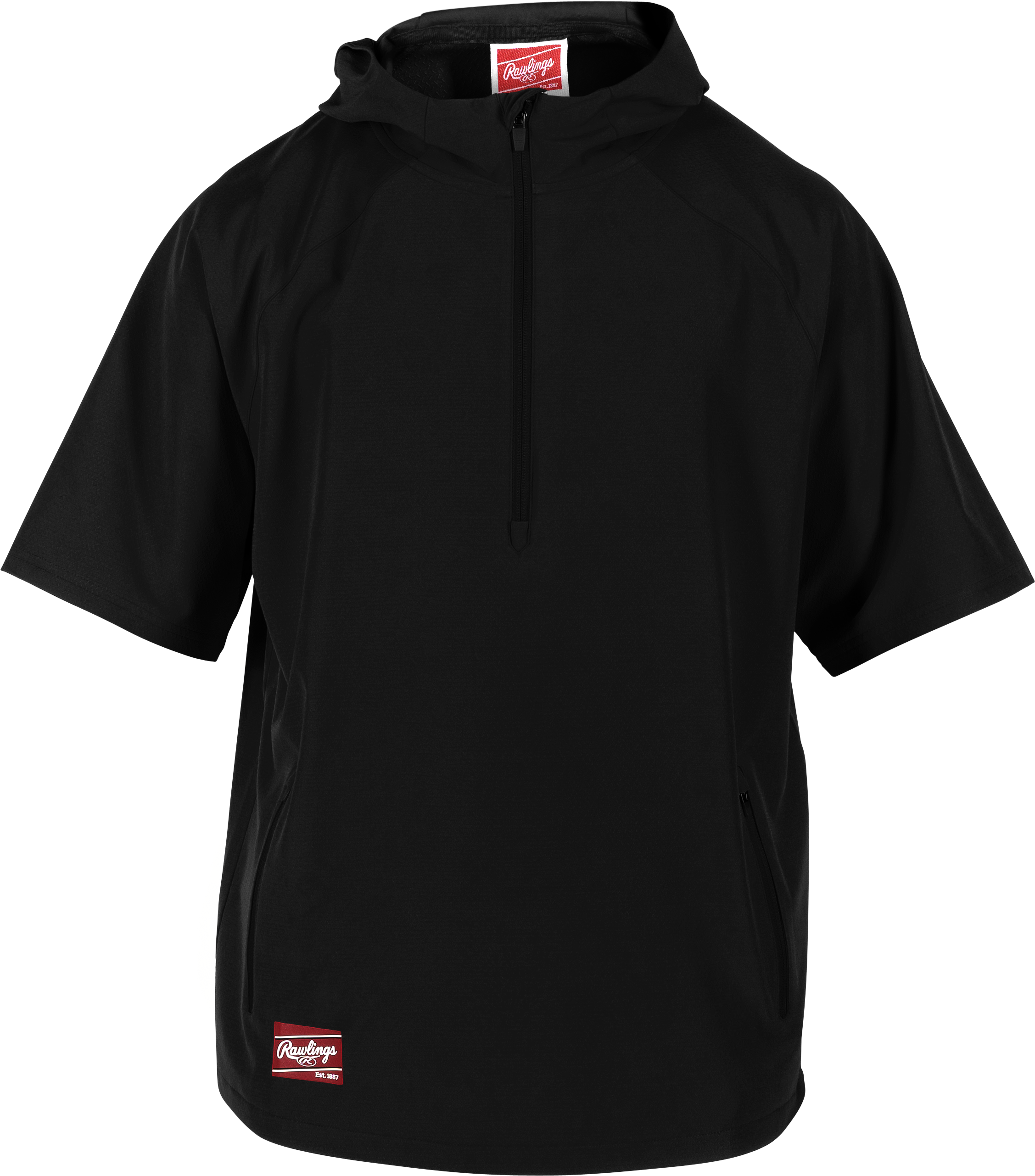 Rawlings Adult Colorsync Short Sleeve Hooded Jacket - Small - Black