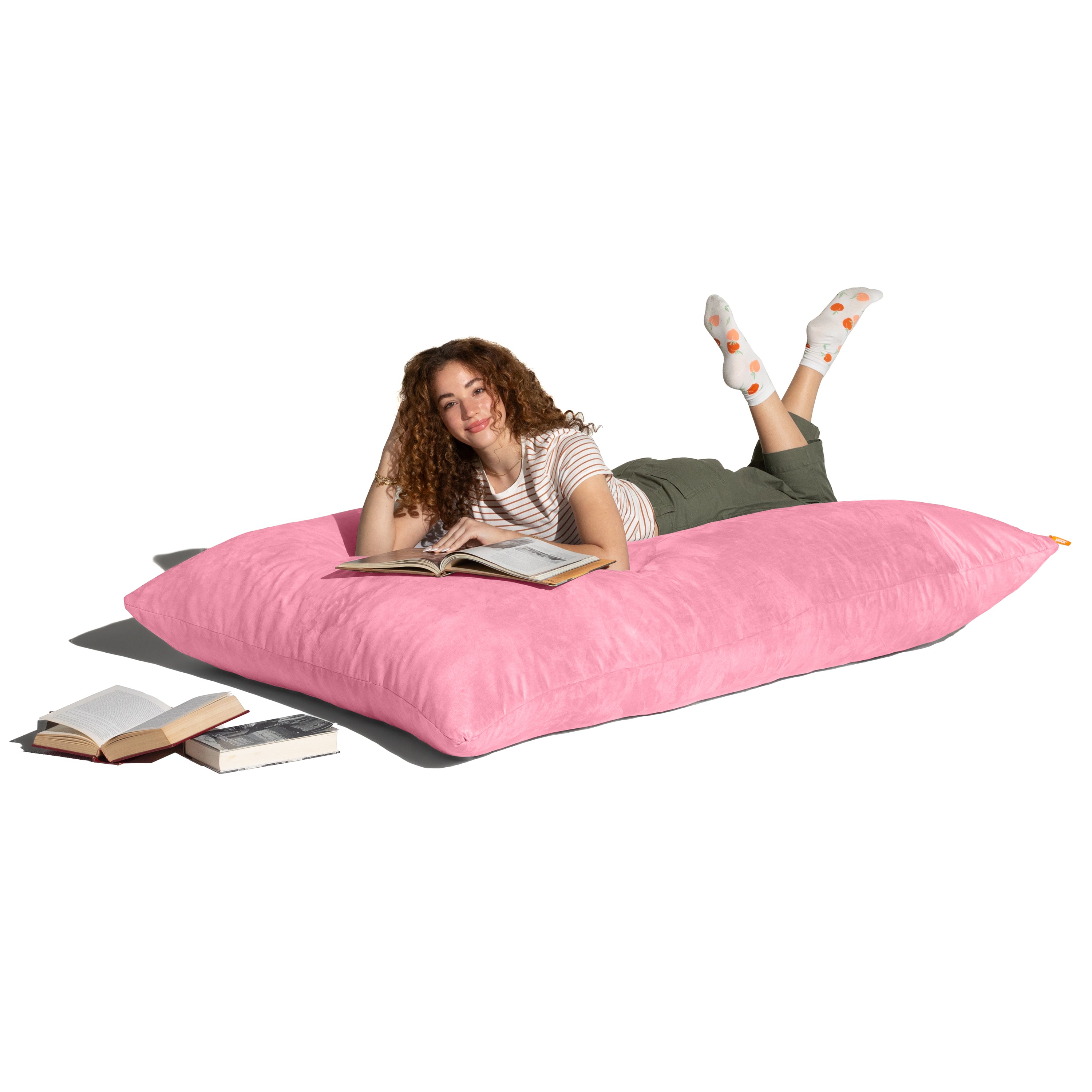 Jaxx Pillow Saxx 5.5-Foot - Huge Bean Bag Floor Pillow and Lounger, Pink