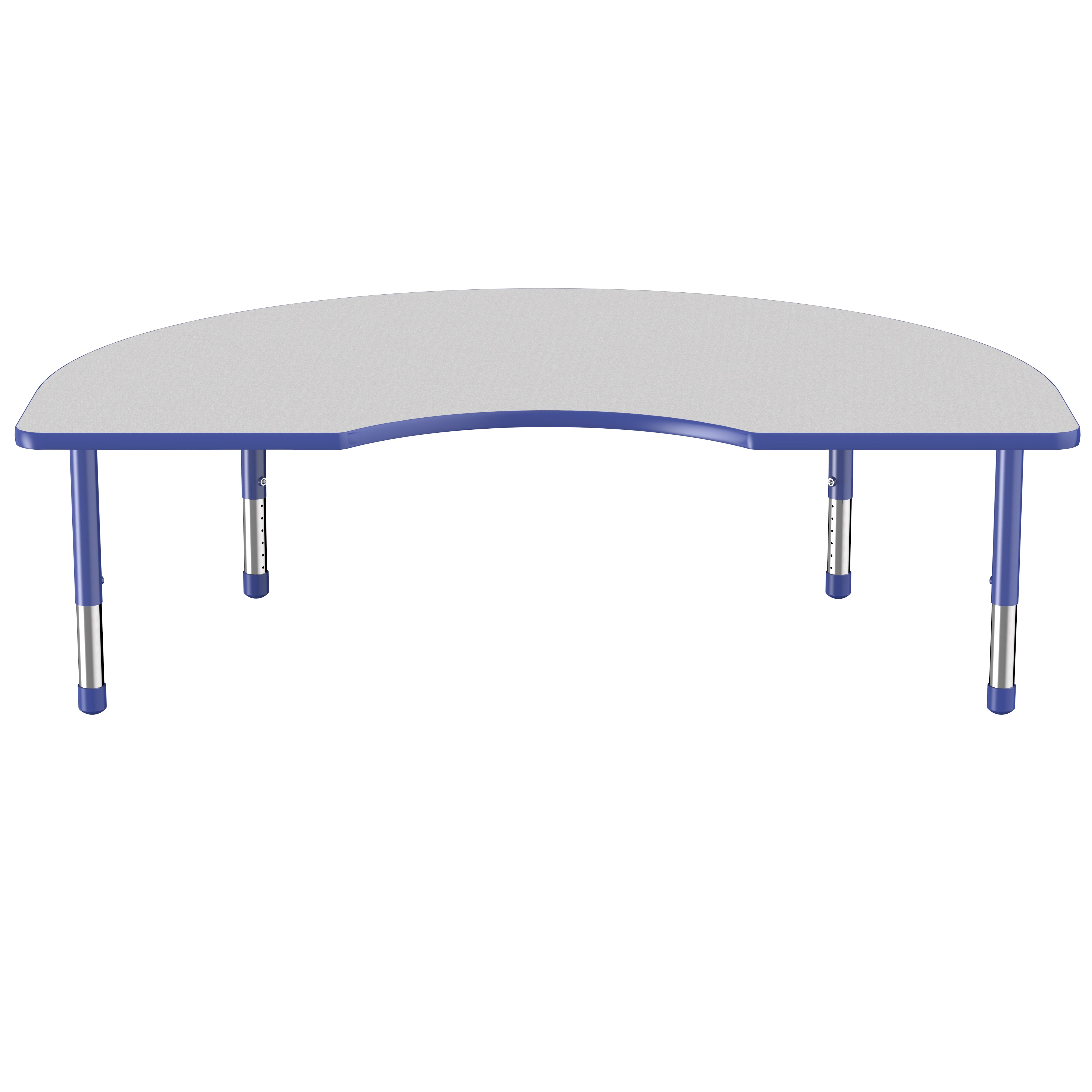 48" x 72" Kidney Thermofused Activity Table with Adjustable Chunky Legs - Gray/Blue