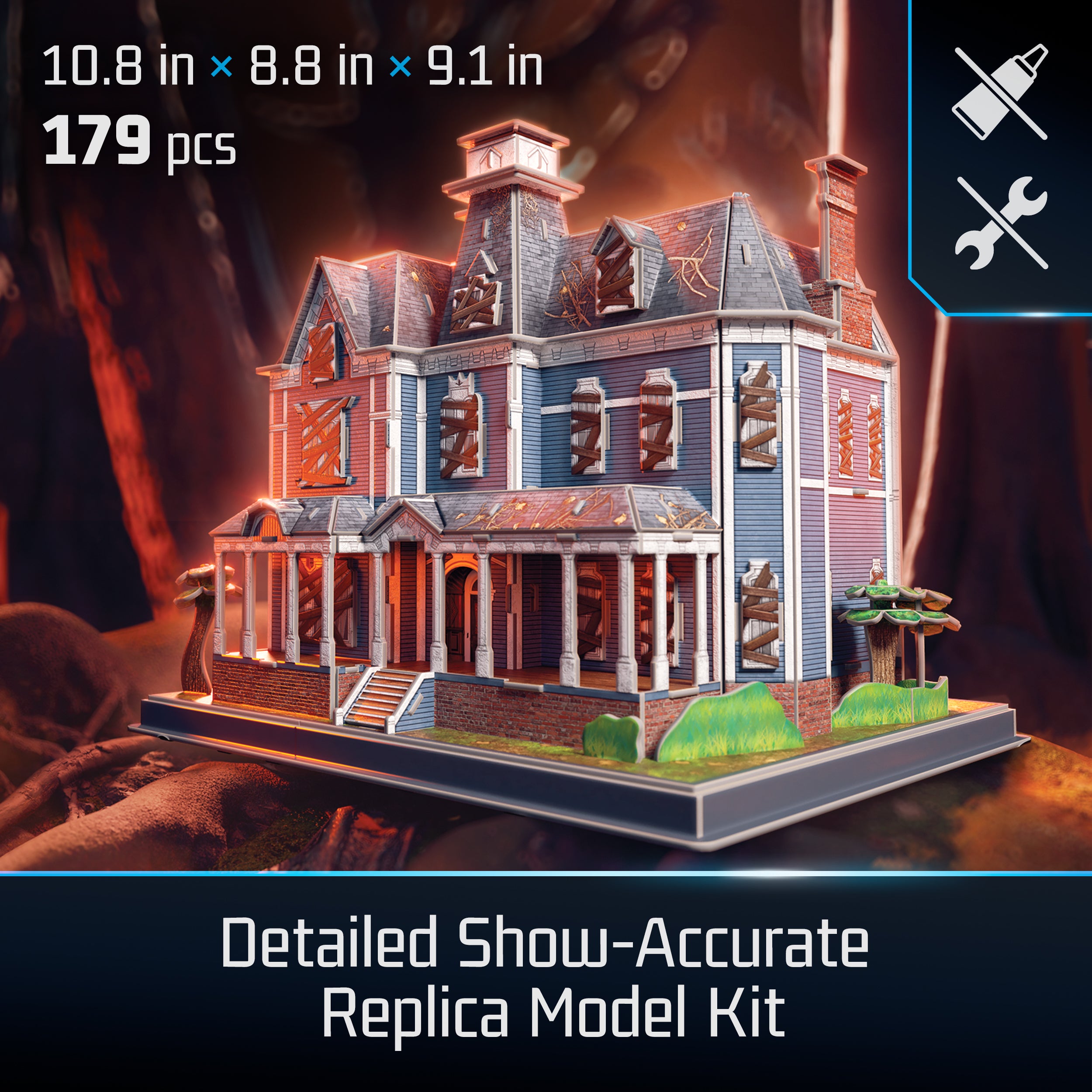 4D Build, Stranger Things Creel House 3D Model Kit with Stand, Stranger Things Collectibles & Desk Decor, Adult Puzzle, Building Toys, 3D Puzzles for Adults & Teens, 179 Pieces, for Ages 12 & Up