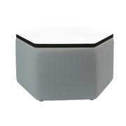 Pro Series Upholstered Hexagon Dry-Erase Ottoman Table 18" Height - Gray/Whiteboard