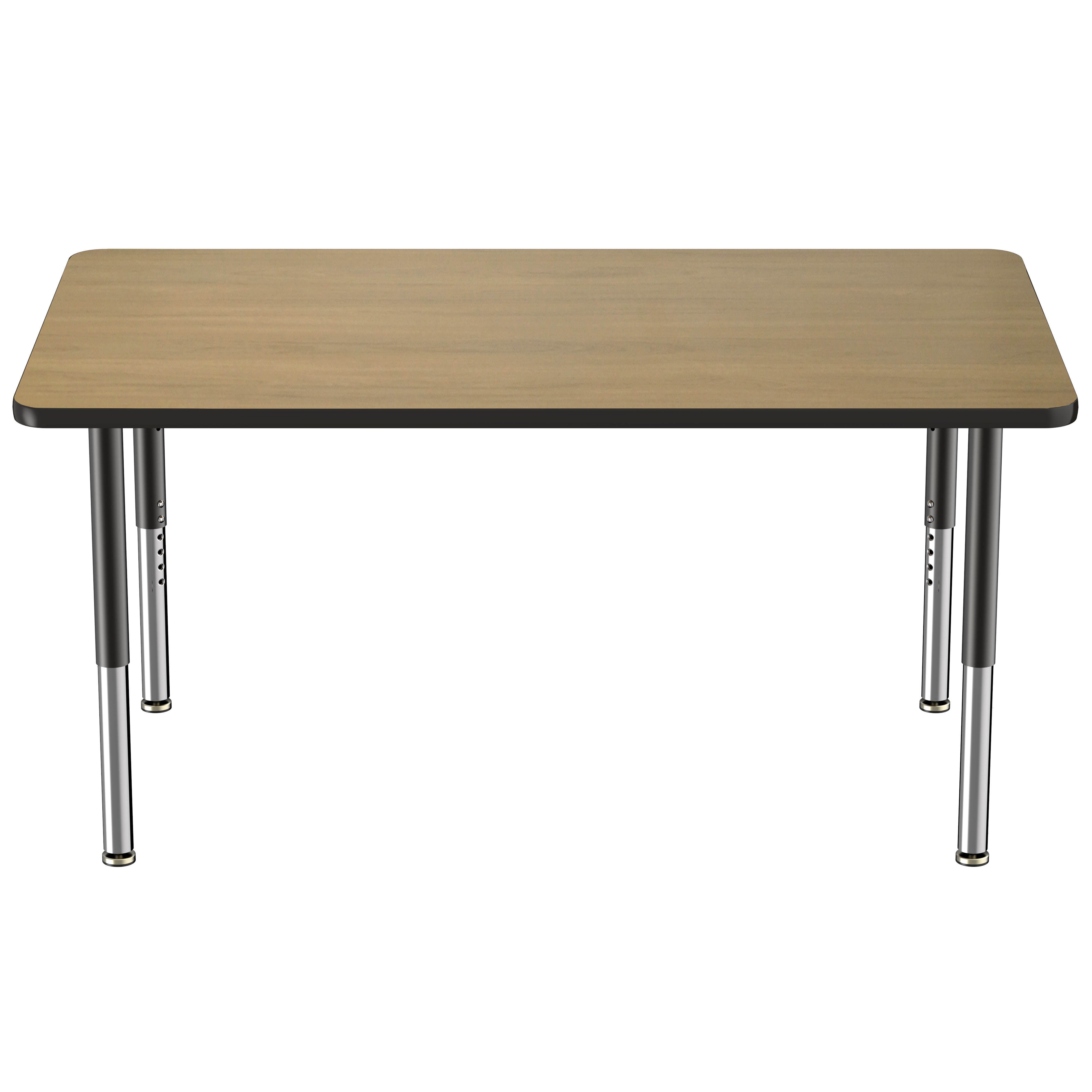 36" x 60" Rectangle T-Molding Activity Table with Adjustable Super Legs - Pasadena Oak/Black