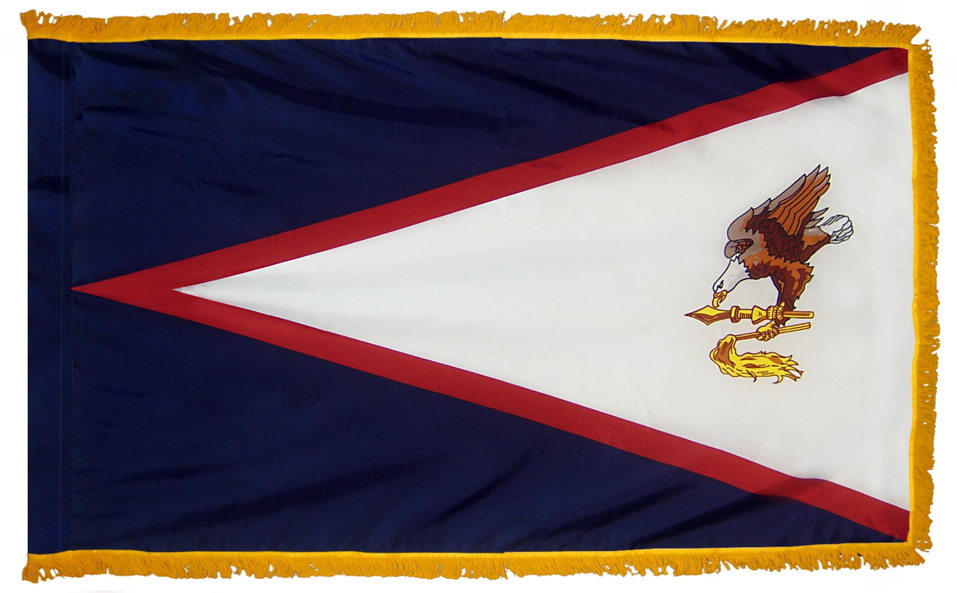 American Samoa Flag 3x5 ft. Nylon with Pole Sleeve and Gold Fringe for Parades, and Indoor Display