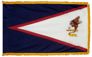 American Samoa Flag 4x6 ft. Nylon with Pole Sleeve and Gold Fringe for Parades, and Indoor Display
