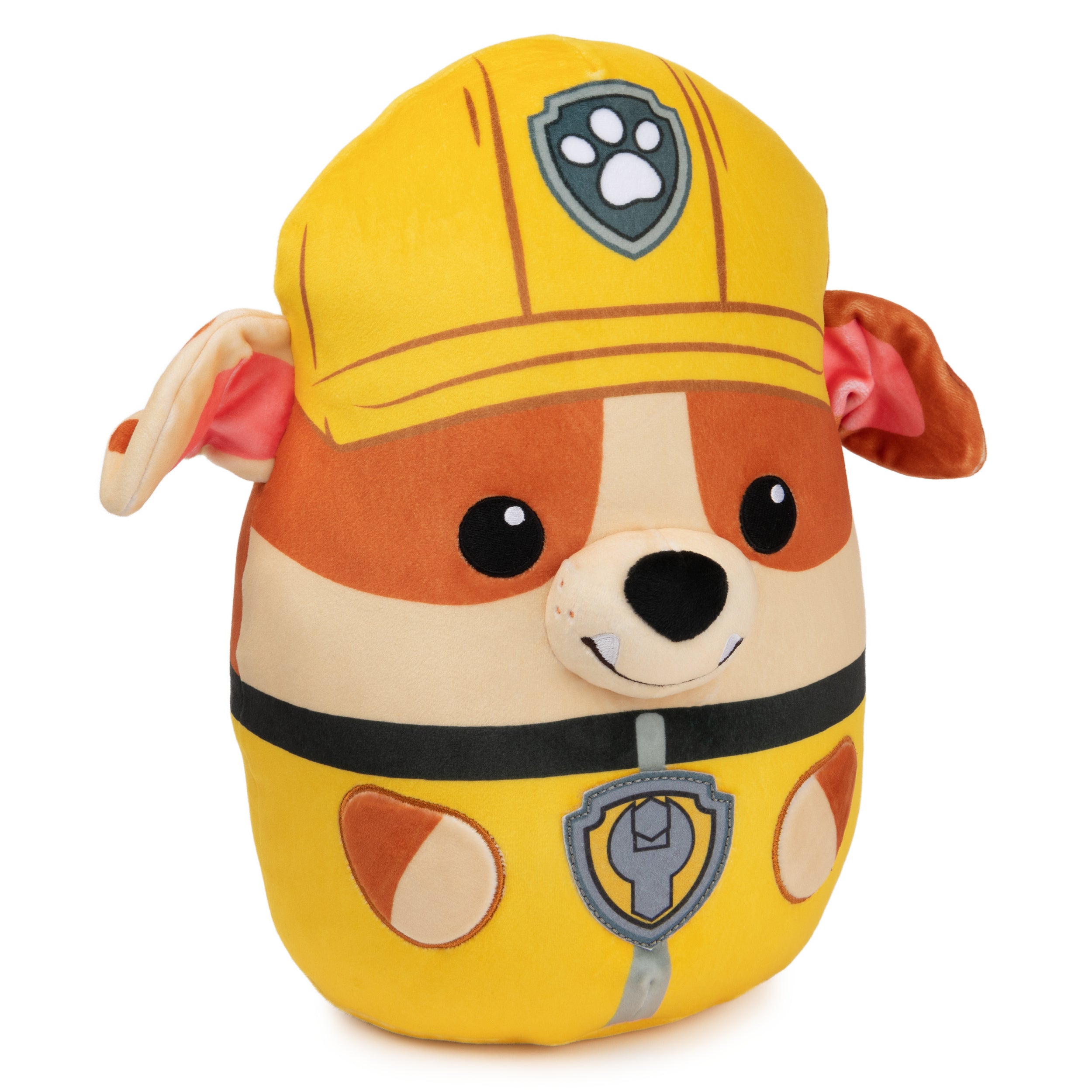 PAW Patrol Rubble Squish Plush, Official Toy from the Hit Cartoon, Squishy Stuffed Animal for Ages 1 and Up, 12”