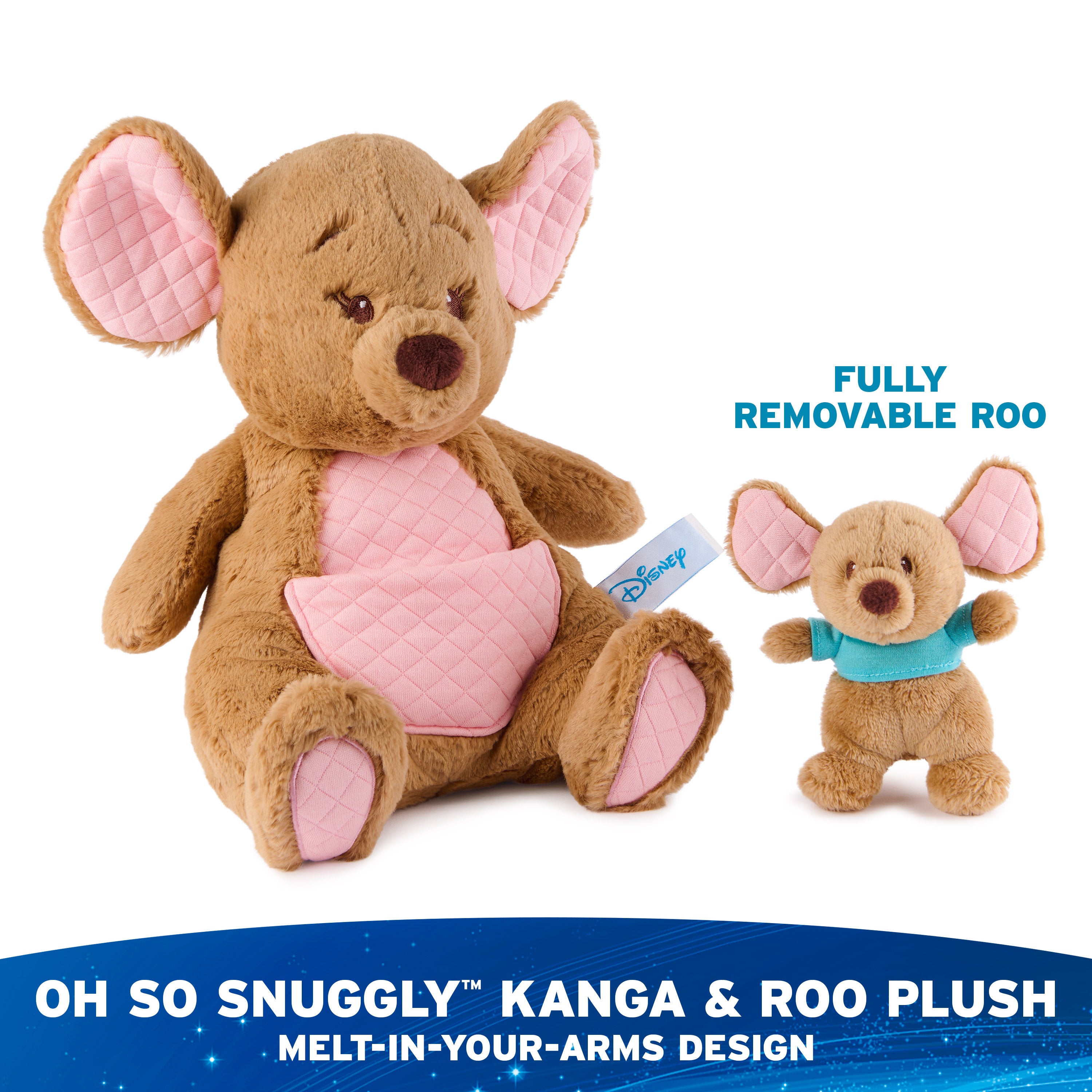 GUND Disney Official Kanga and Roo Oh So Snuggly Plush, Winnie the Pooh, Kangaroo and Baby Stuffed Animals for Ages 1 and Up, Brown, 12.5”